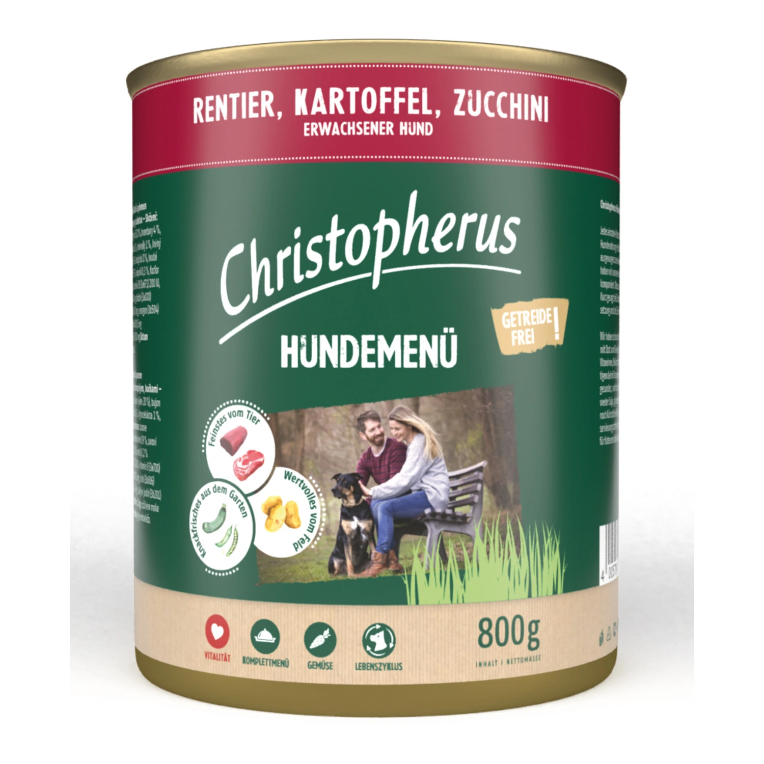 Hunde-Nassfutter »Hundemenü«, Rentier, 800 g