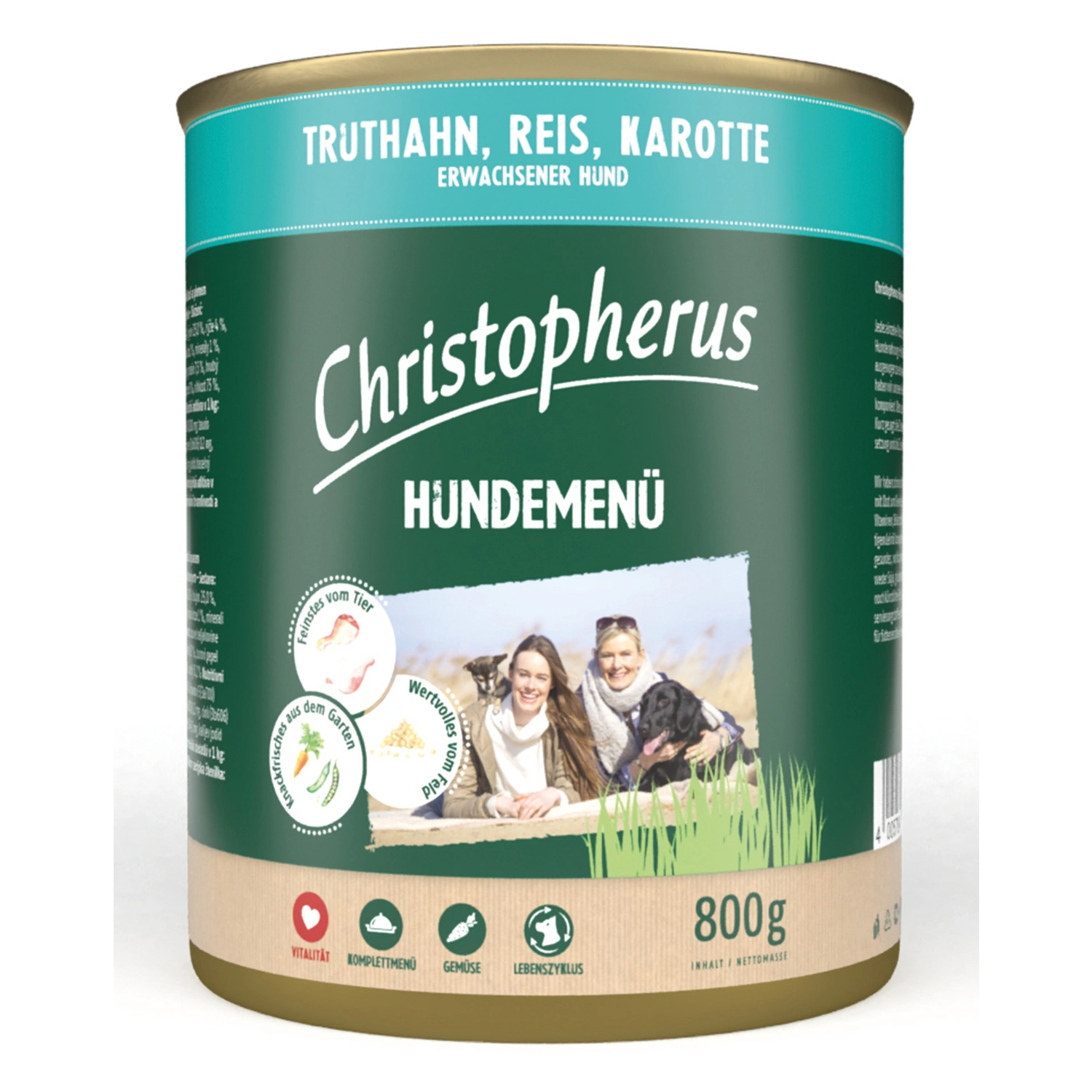 Hunde-Nassfutter »Hundemenü«, Truthahn, 800 g
