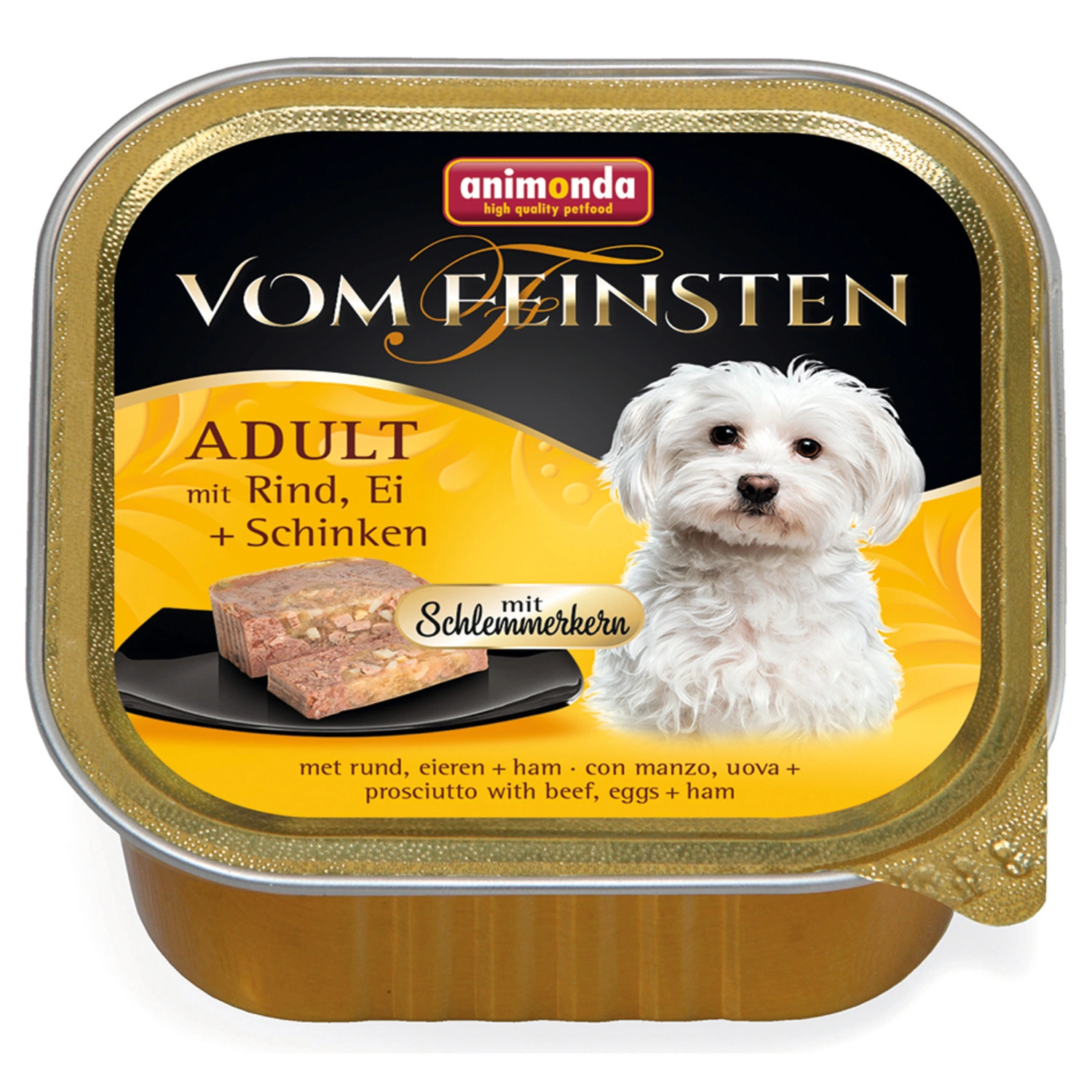Hunde-Nassfutter, Rind/Ei/Schinken, 150 g