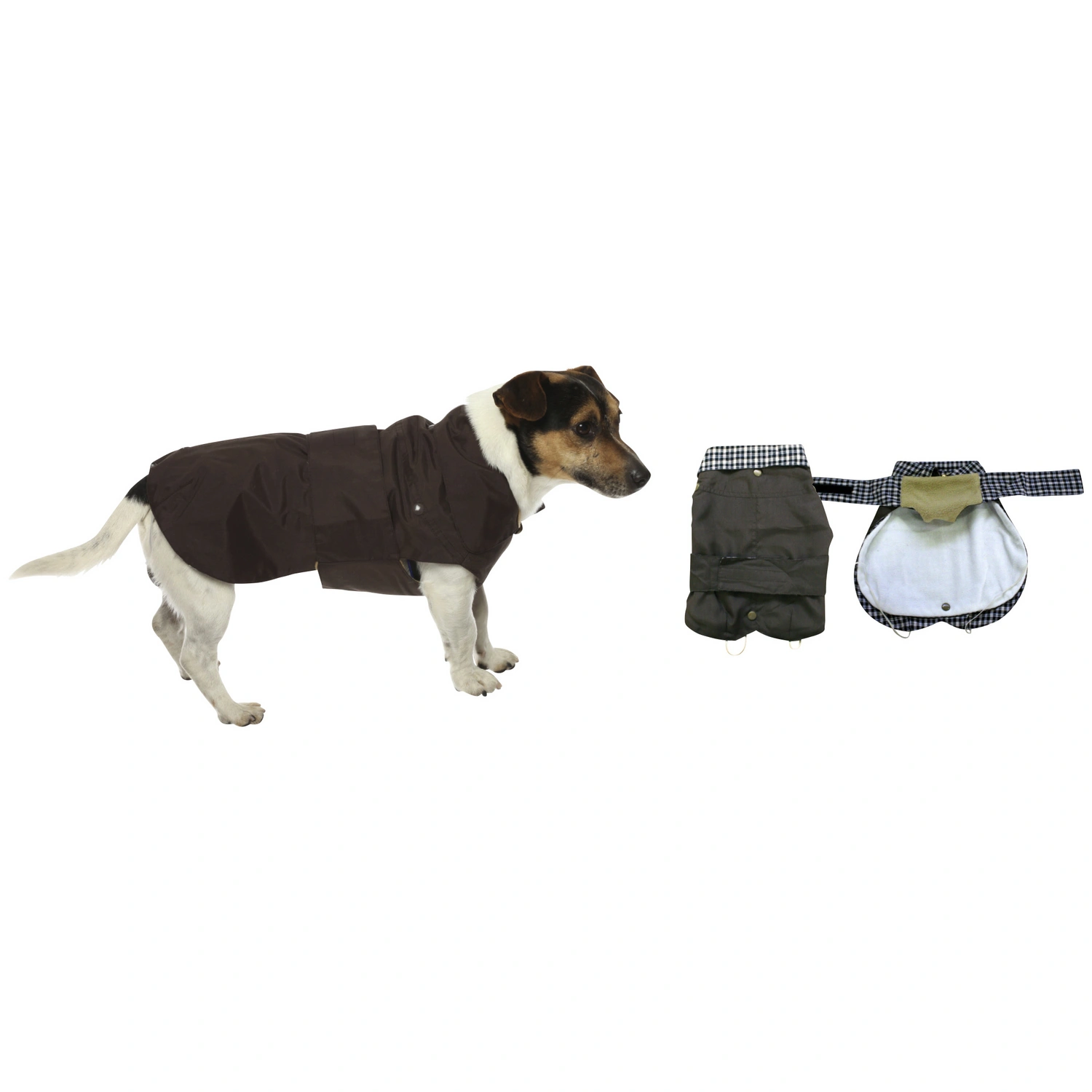 Hundemantel, für Hunde, braun, mit Klettverschluss
