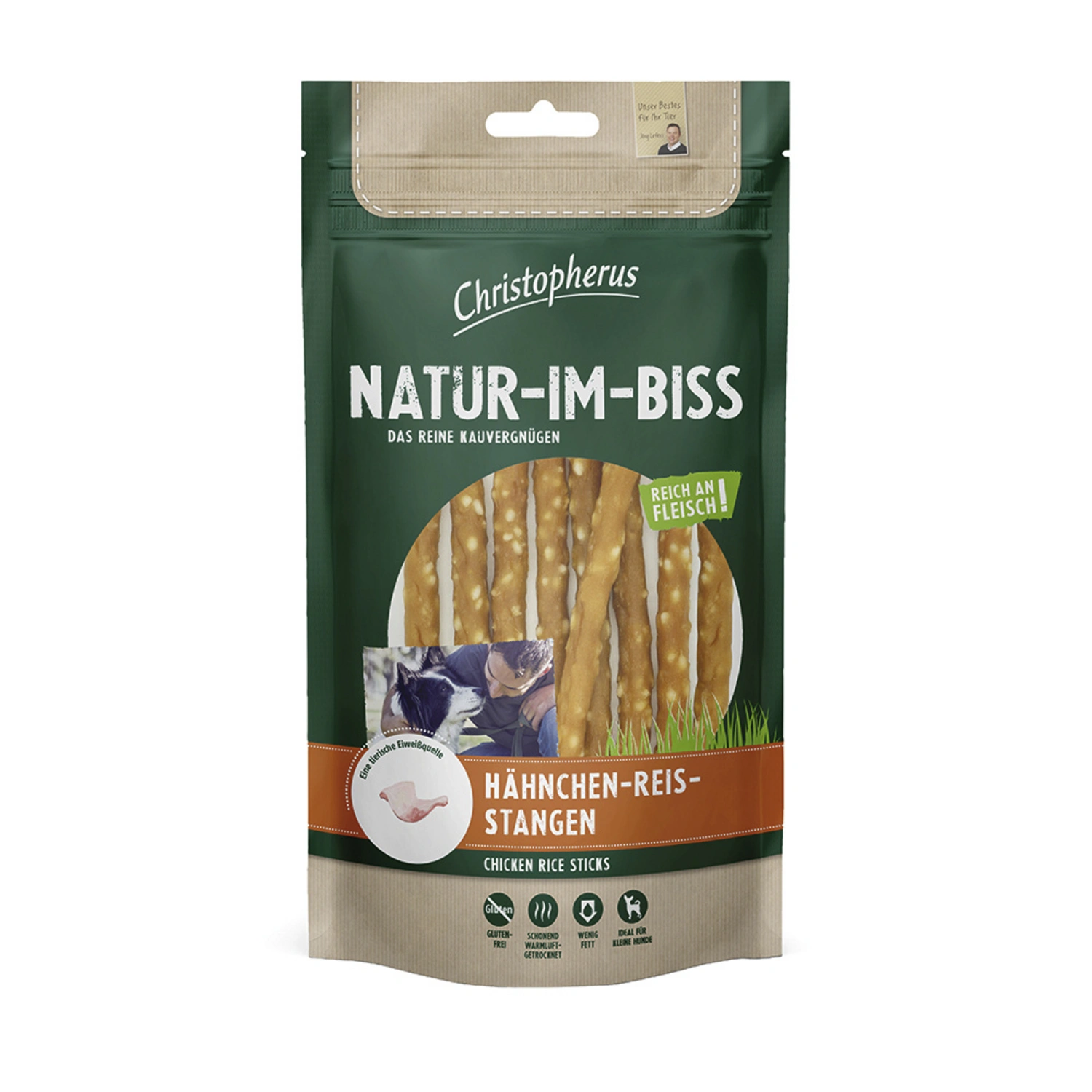 Hundesnack »Natur-Im-Biss«, Hähnchen-Reis-Stangen, 70g