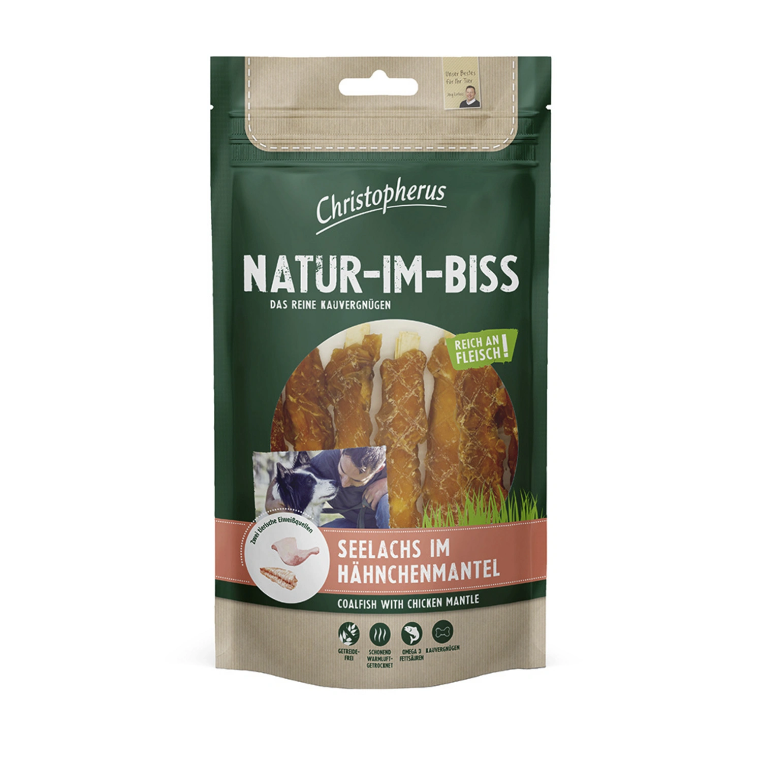 Hundesnack »Natur-Im-Biss«, SeeLachs im Hähnchenmantel, 70g