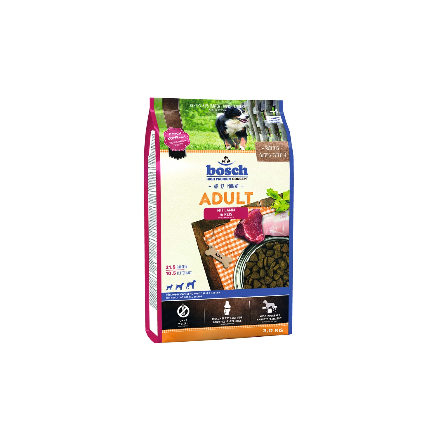 Hundetrockenfutter, 3 kg, Lamm/Reis