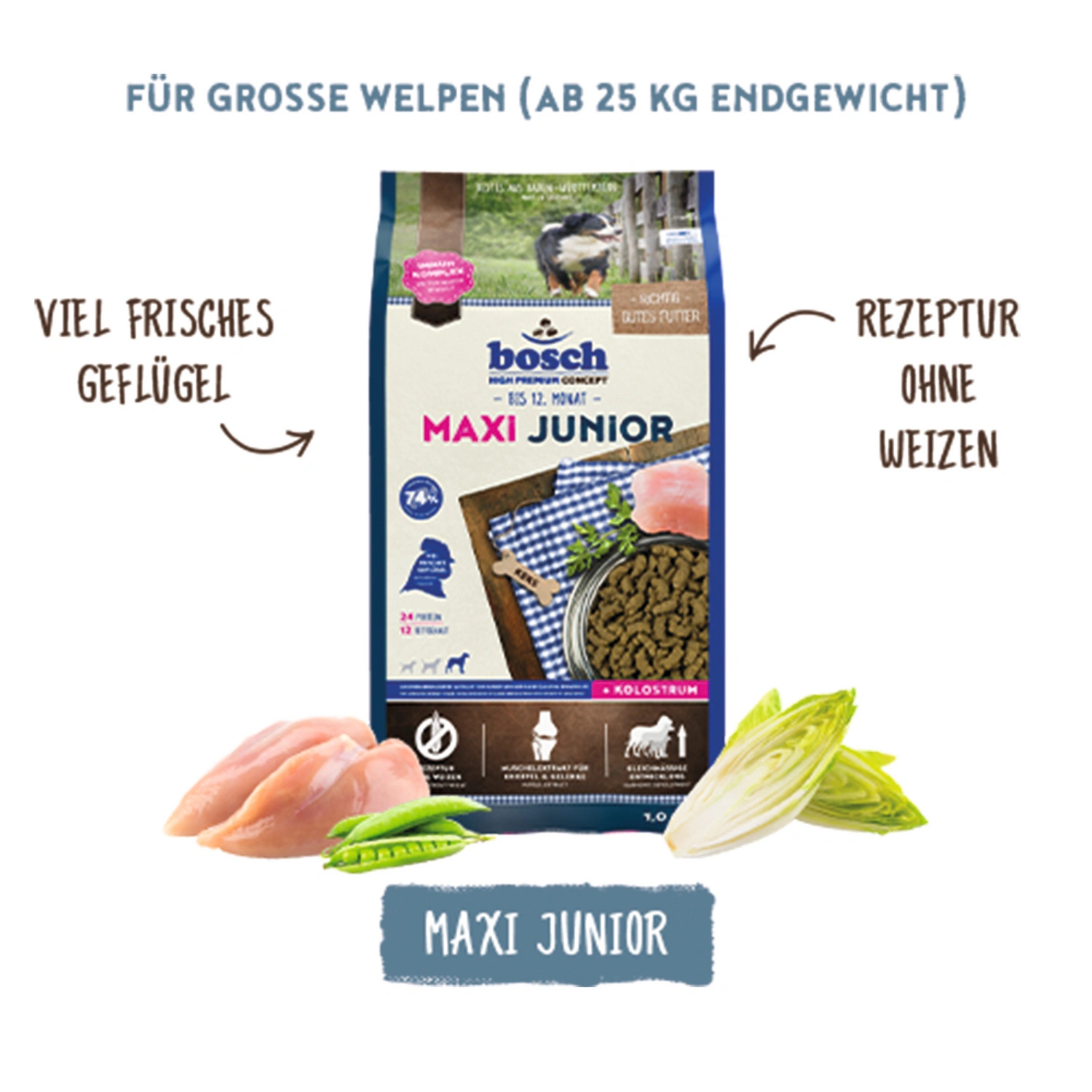Hundetrockenfutter, 5 Stück, je 1 kg