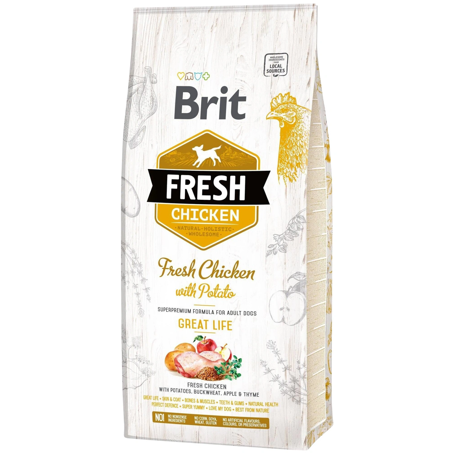 Hundetrockenfutter »Fresh Dog«, Great Life, Huhn / Kartoffel, adult
