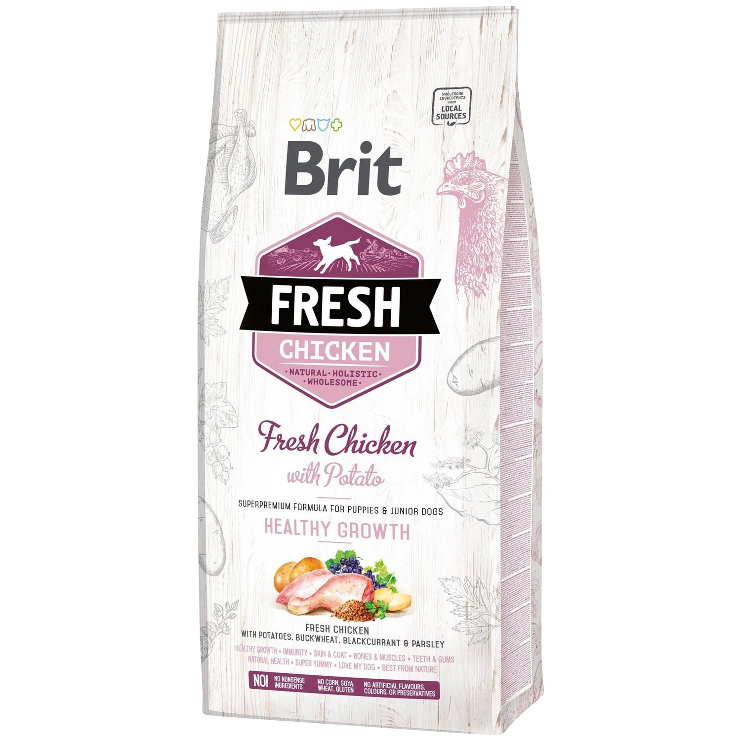 Hundetrockenfutter »Fresh Dog«, Healthy Growth, Huhn / Kartoffel, puppy & junior