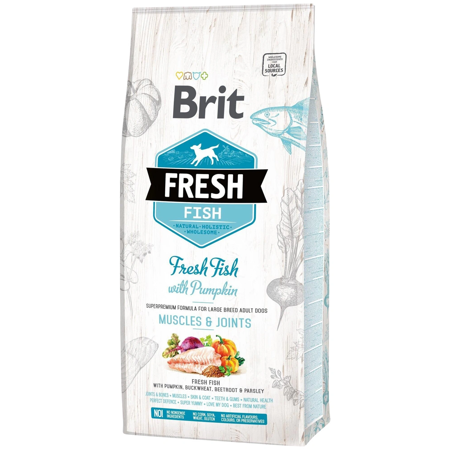 Hundetrockenfutter »Fresh Dog«, Muscles & Joints, Fisch / Kürbis, adult