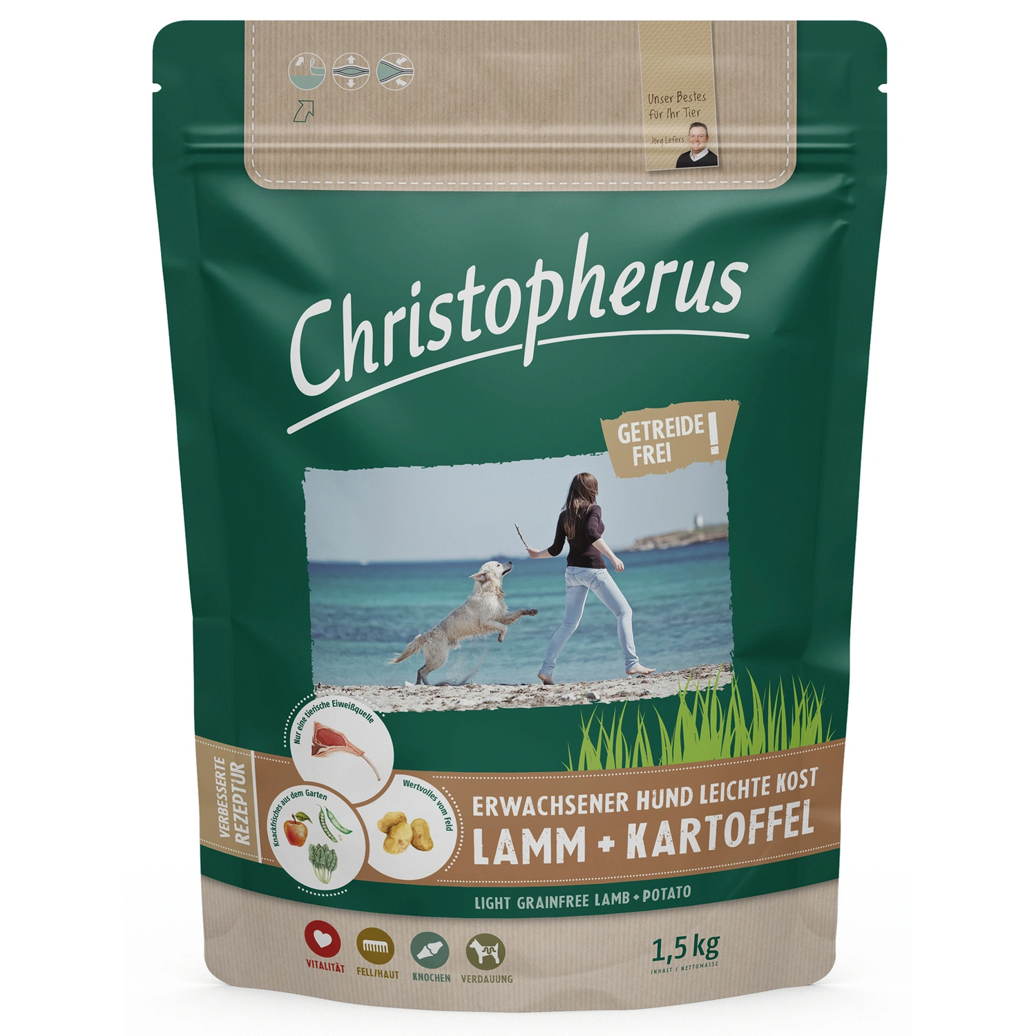 Hundetrockenfutter »Leichte Kost«, 4 Beutel à 1500 g