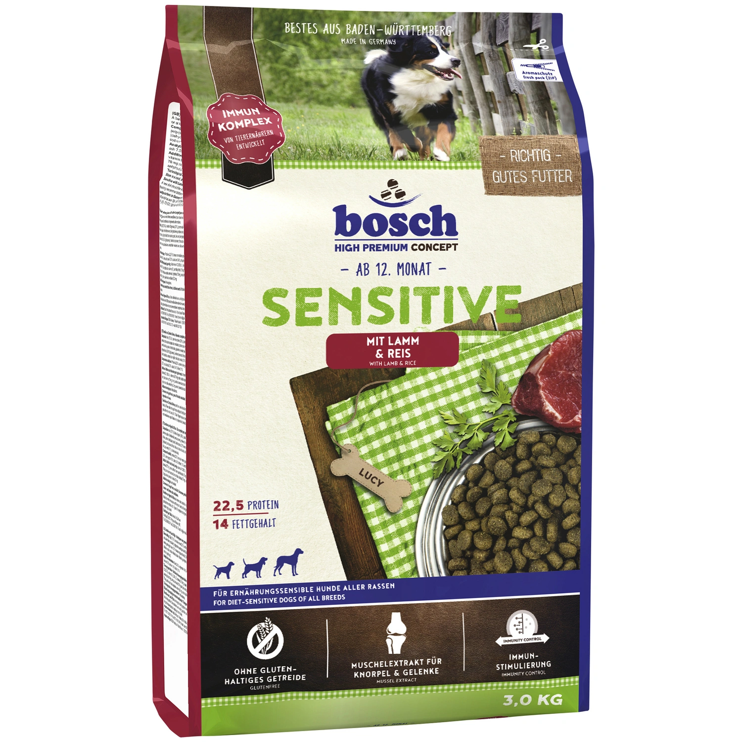 Hundetrockenfutter »Sensitive«, 3 kg, Fleisch