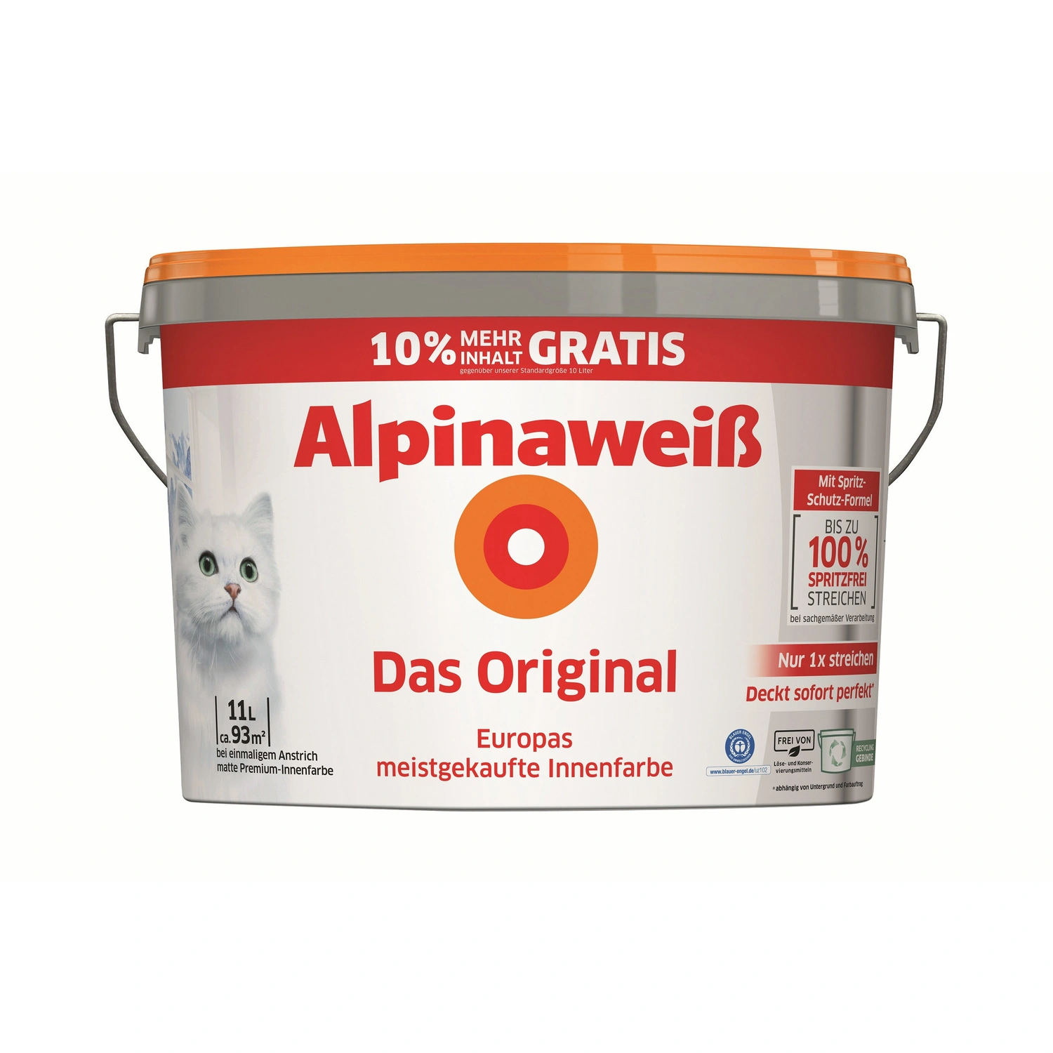 Innenfarbe »Alpinaweiß Das Original«, 11 l, weiß, matt