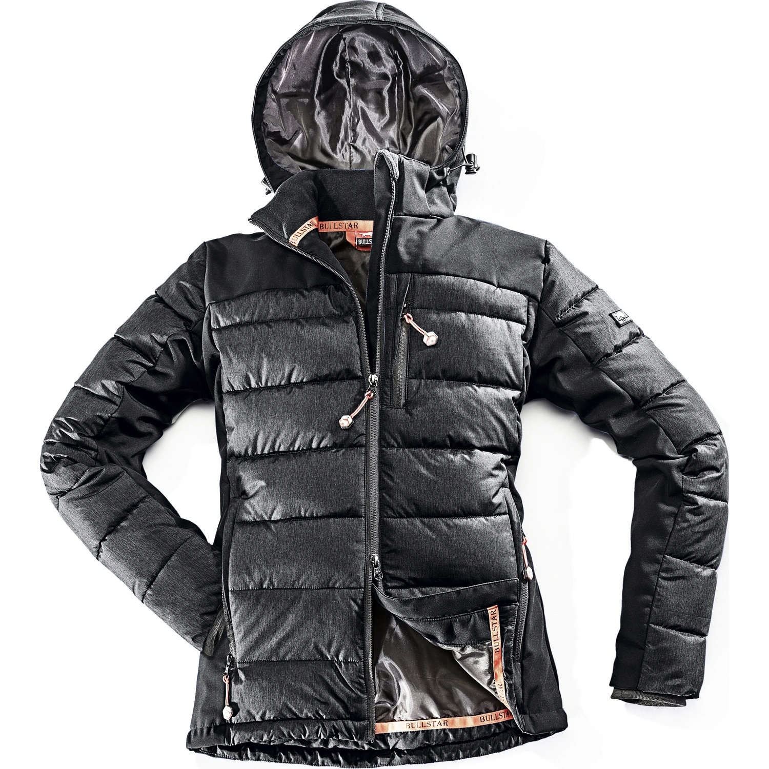 Jacke, für Damen, schwarz, Elastan/Polyester, Gr. M