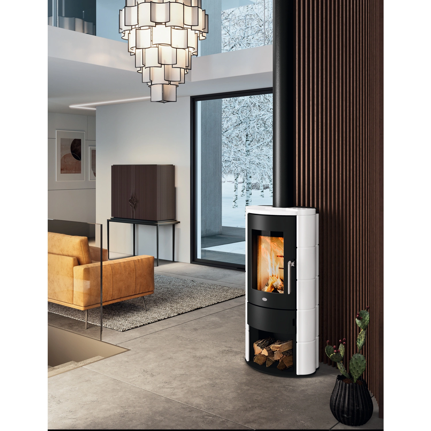 Kaminofen »Marica«, weiss, Kacheln, 8 kW, Dauerbrand geeignet
