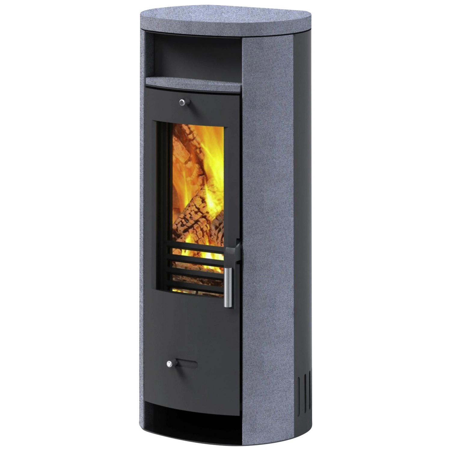 Kaminofen »Slimline«, grau, Granitstein, 5 kW