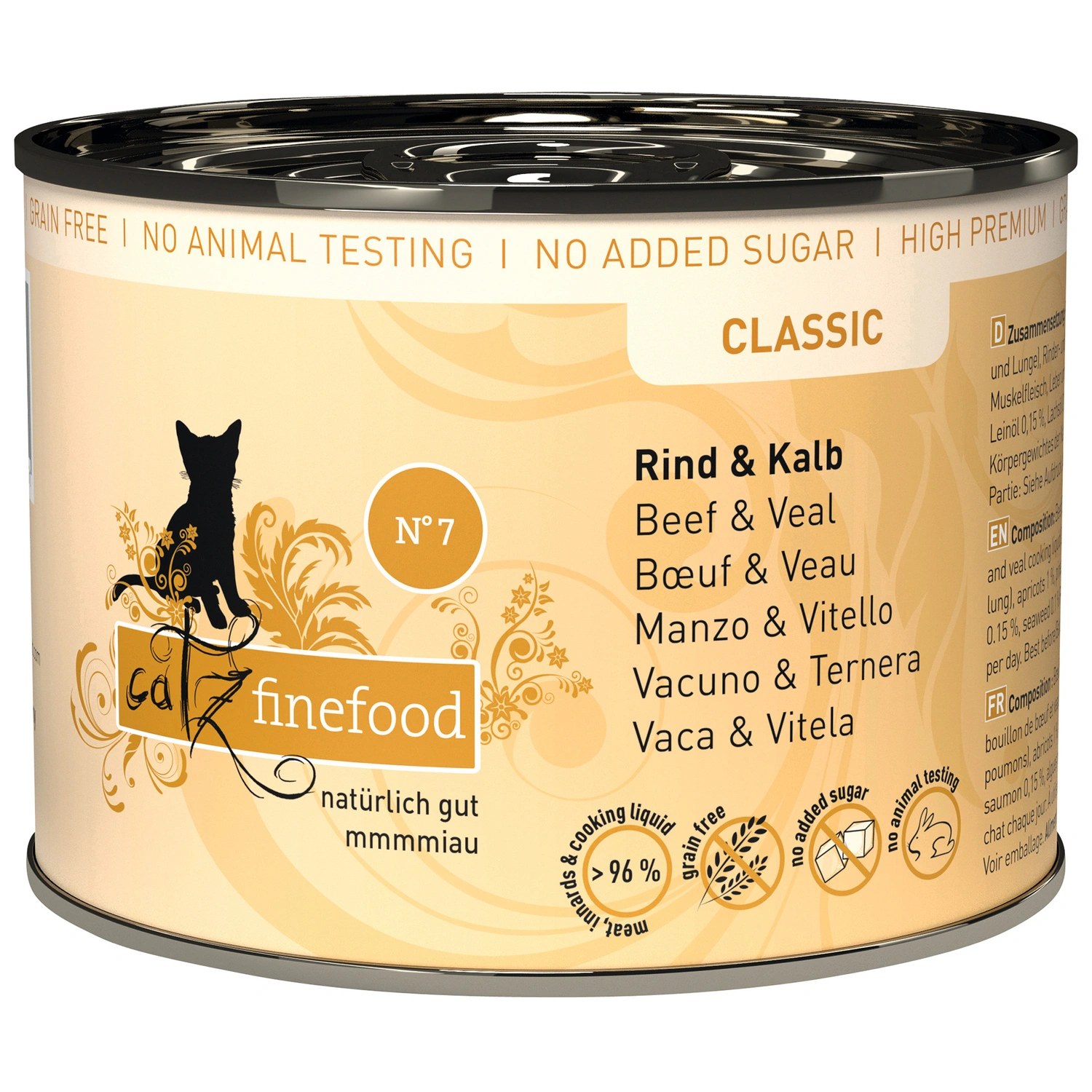 Katzen-Nassfutter, 6 Stück, je 200 g