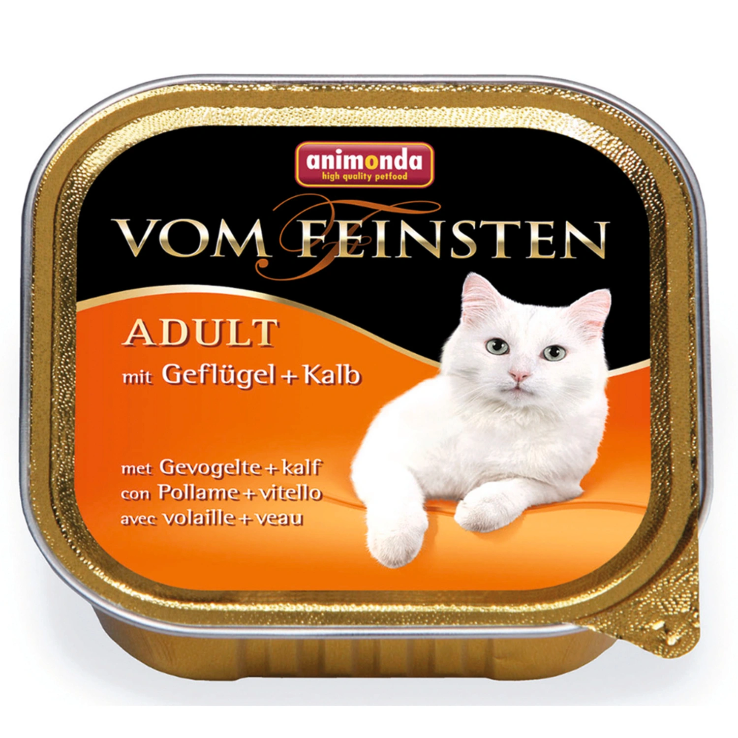 Katzen-Nassfutter »Adult«, Geflügel/Kalb, 32 Schalen, je 100 g