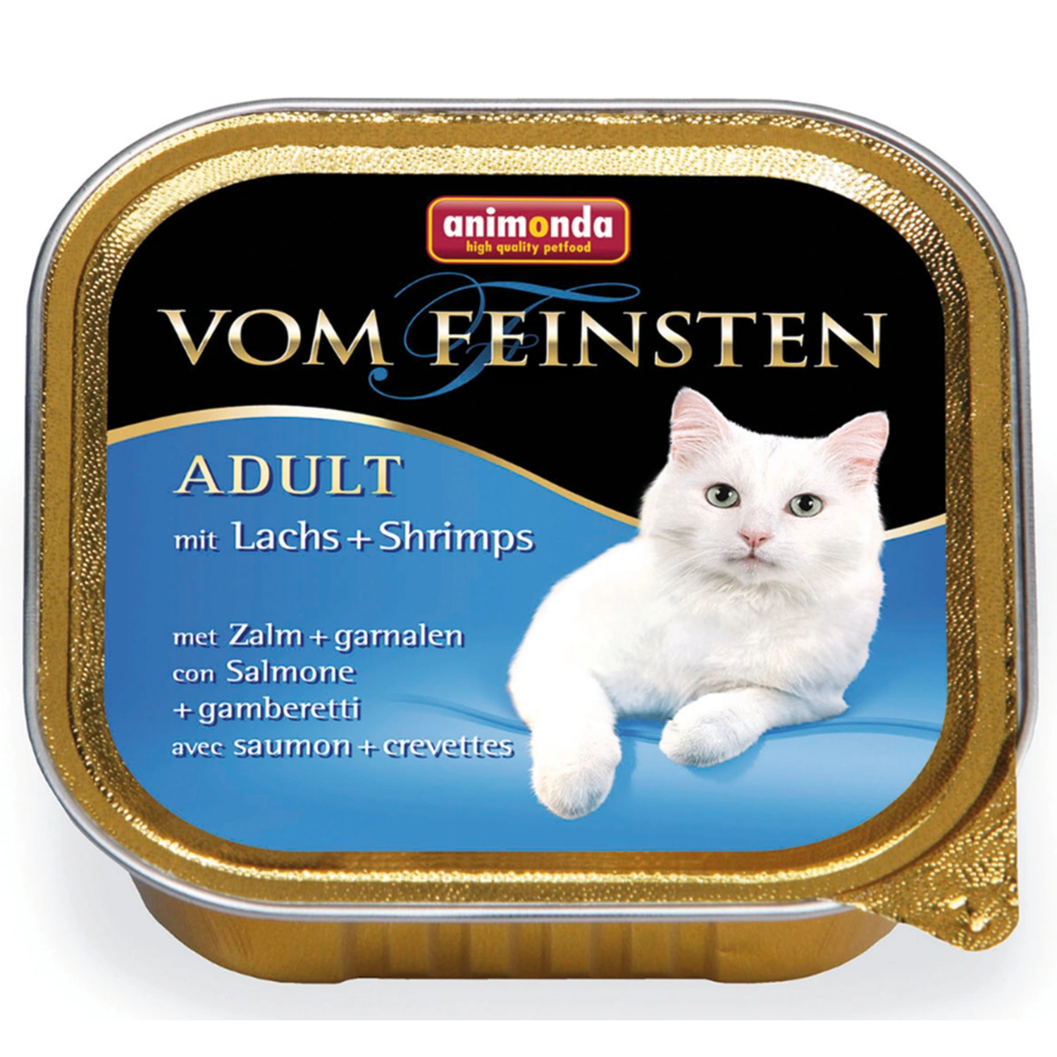 Katzen-Nassfutter »Adult«, Lachs/Shrimps, 32 Schalen, je 100 g