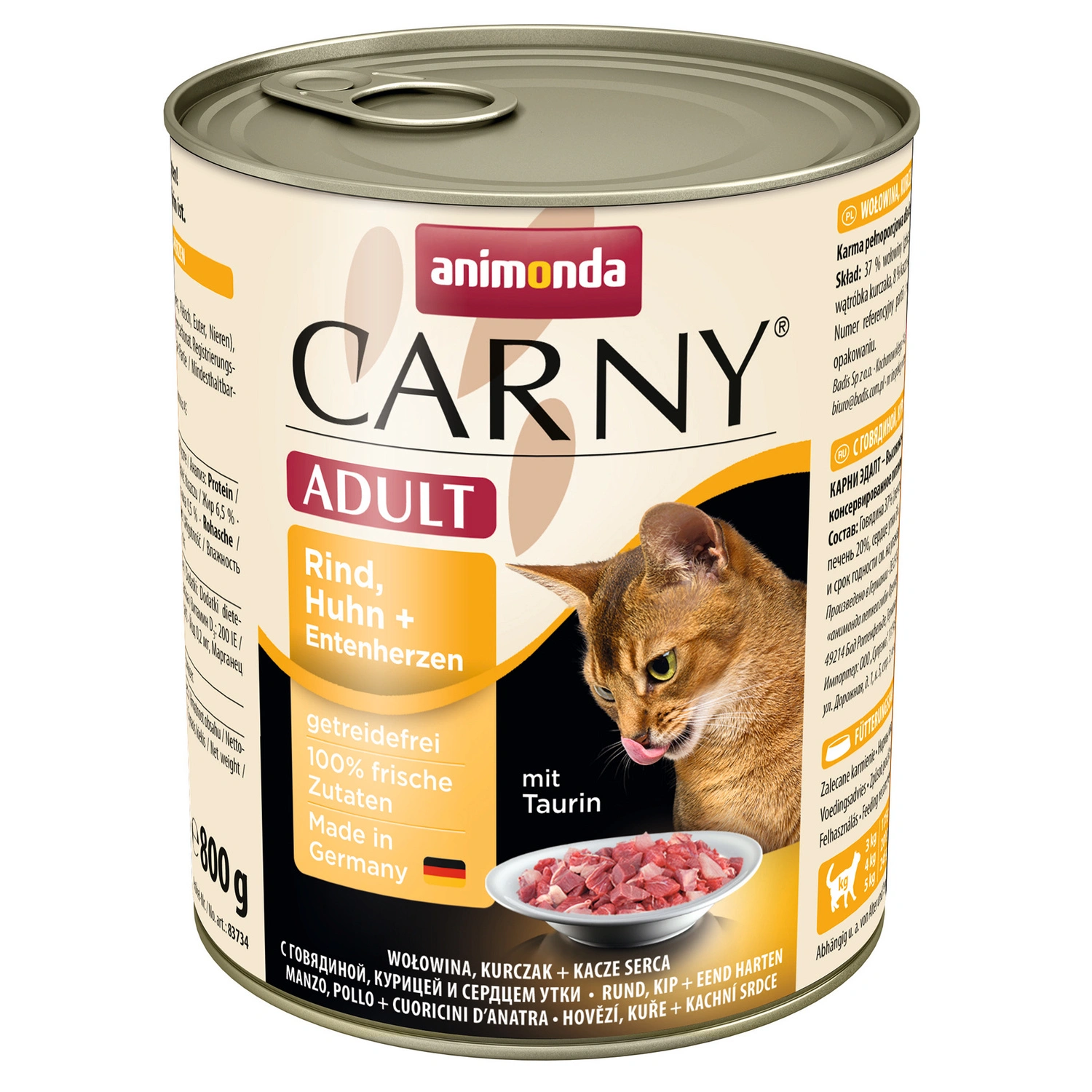 Katzen-Nassfutter »Adult«, Rind/Huhn/Ente, 800 g