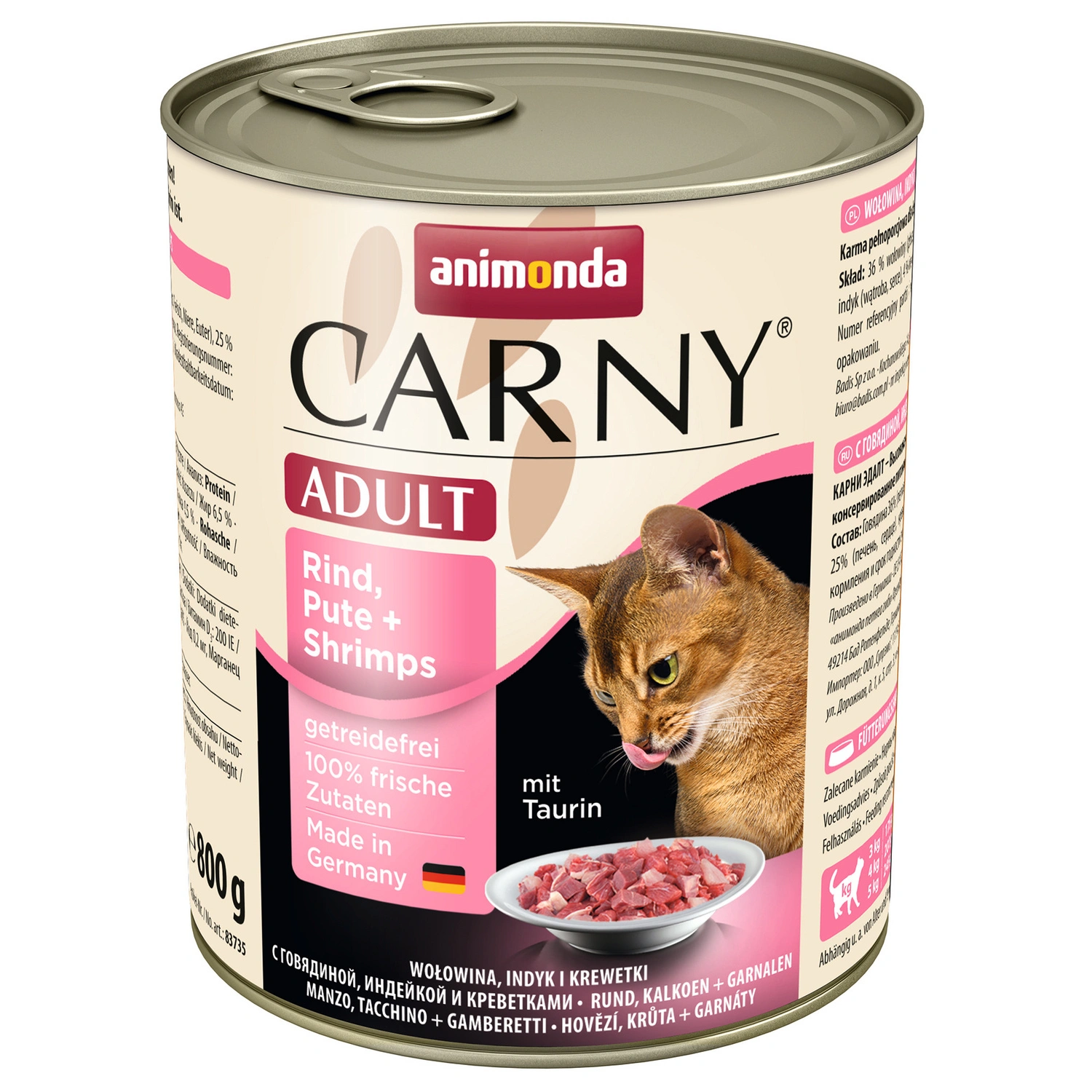 Katzen-Nassfutter »Adult«, Rind/Pute/Shrimps, 800 g