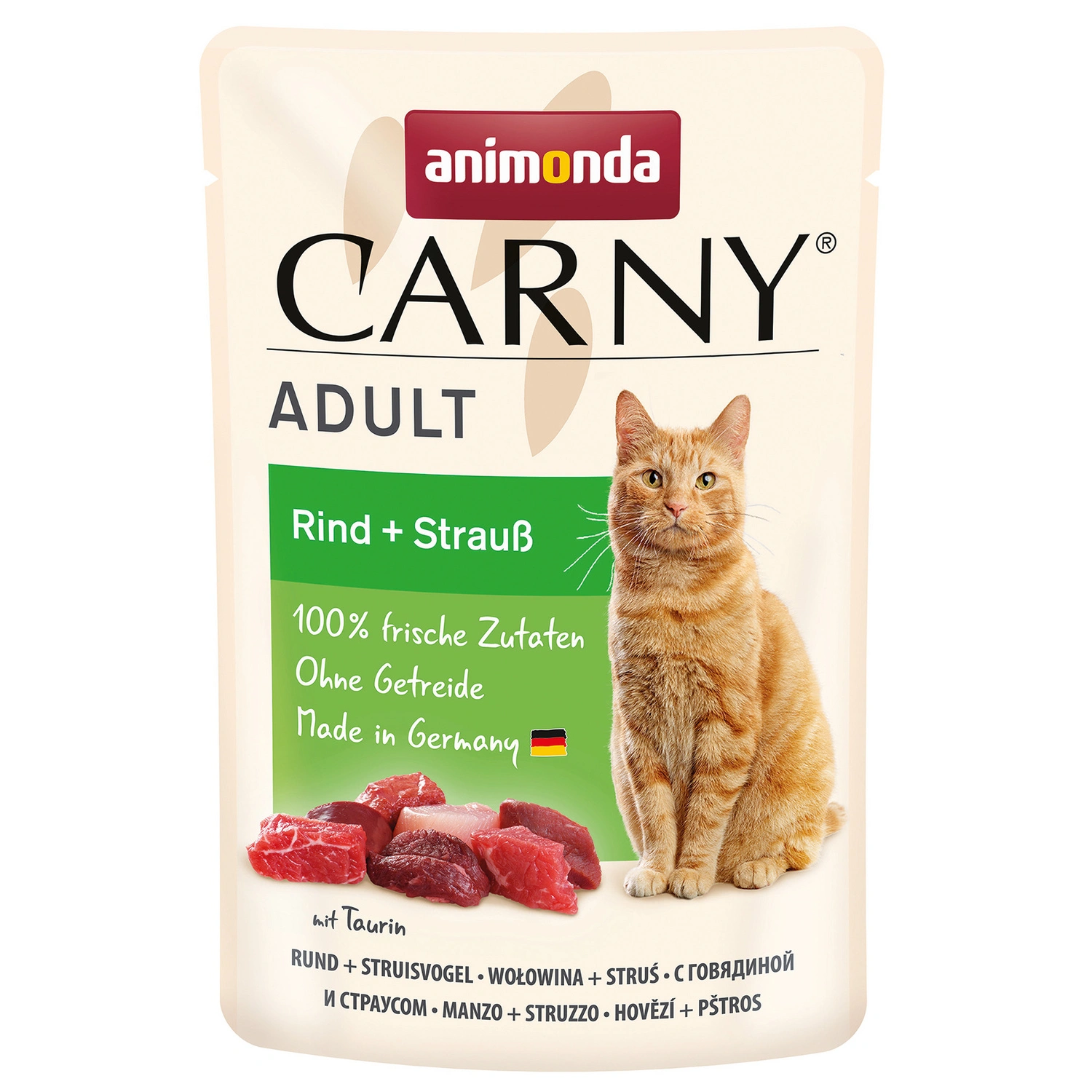 Katzen-Nassfutter »Adult«, Rind/Strauß, 85 g