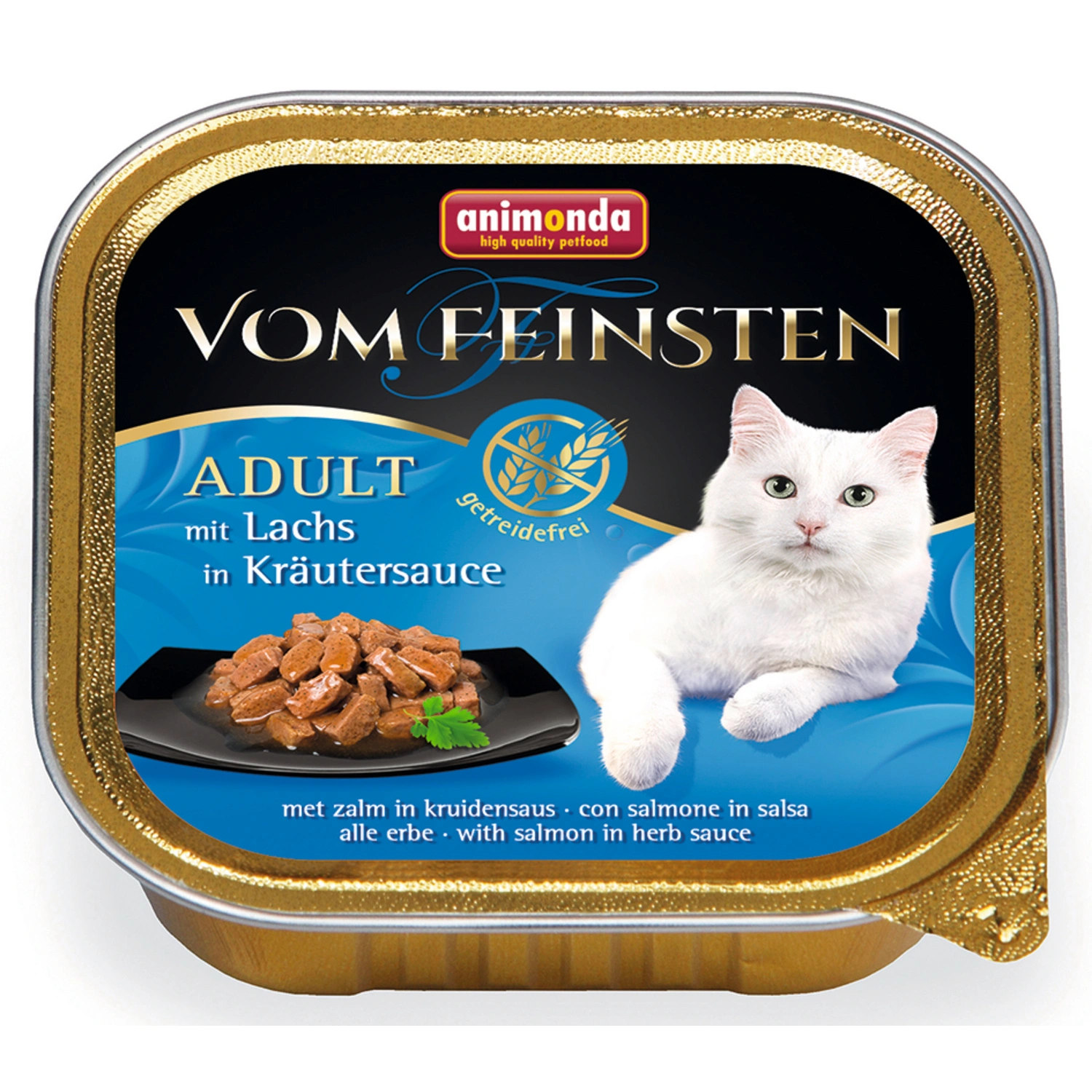 Katzen-Nassfutter, Lachs/Kräuter, 100 g