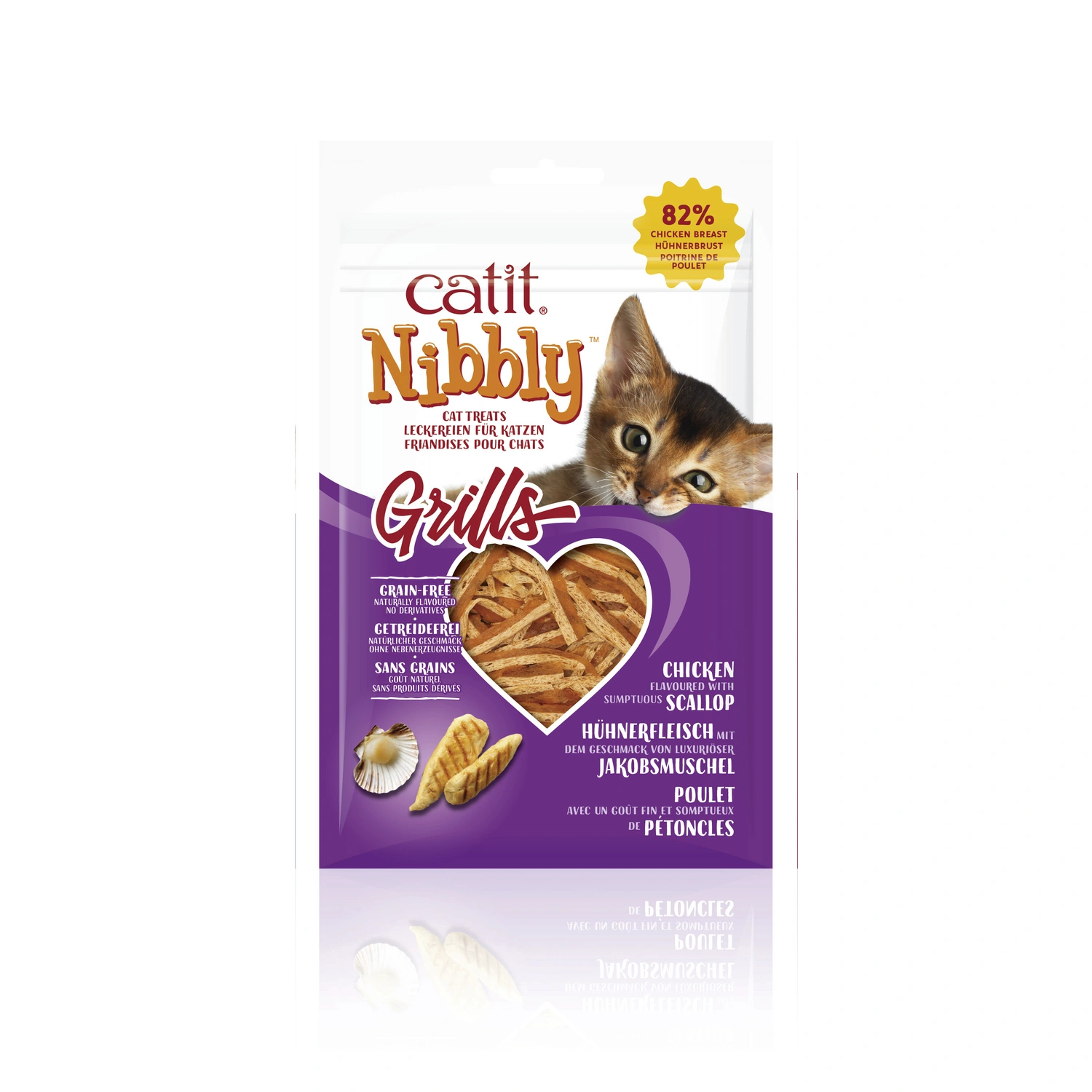 Katzensnack »Nibbly Grills«, 30 g, Hühnchen/Jakobsmuschel