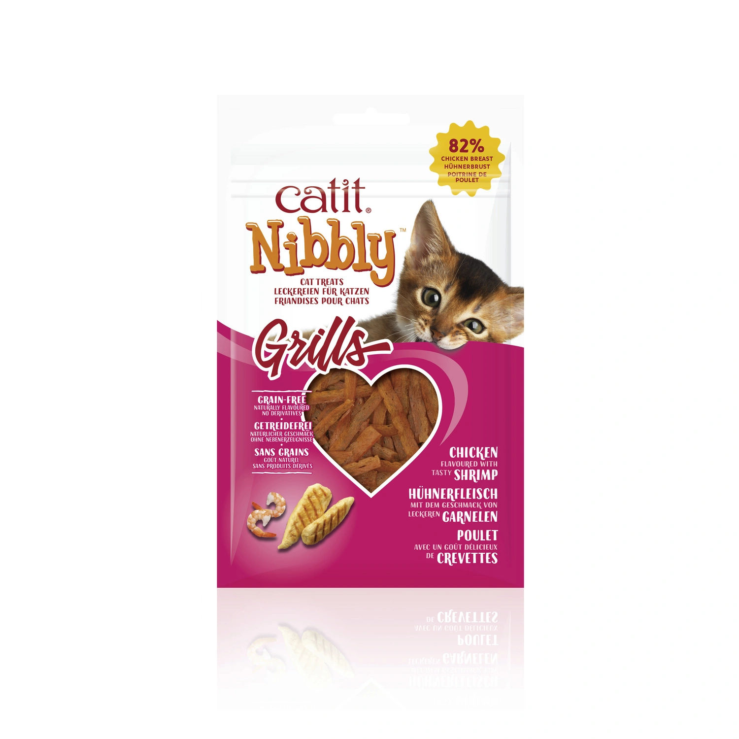 Katzensnack »Nibbly Grills«, 30 g, Hühnchen/Shrimp
