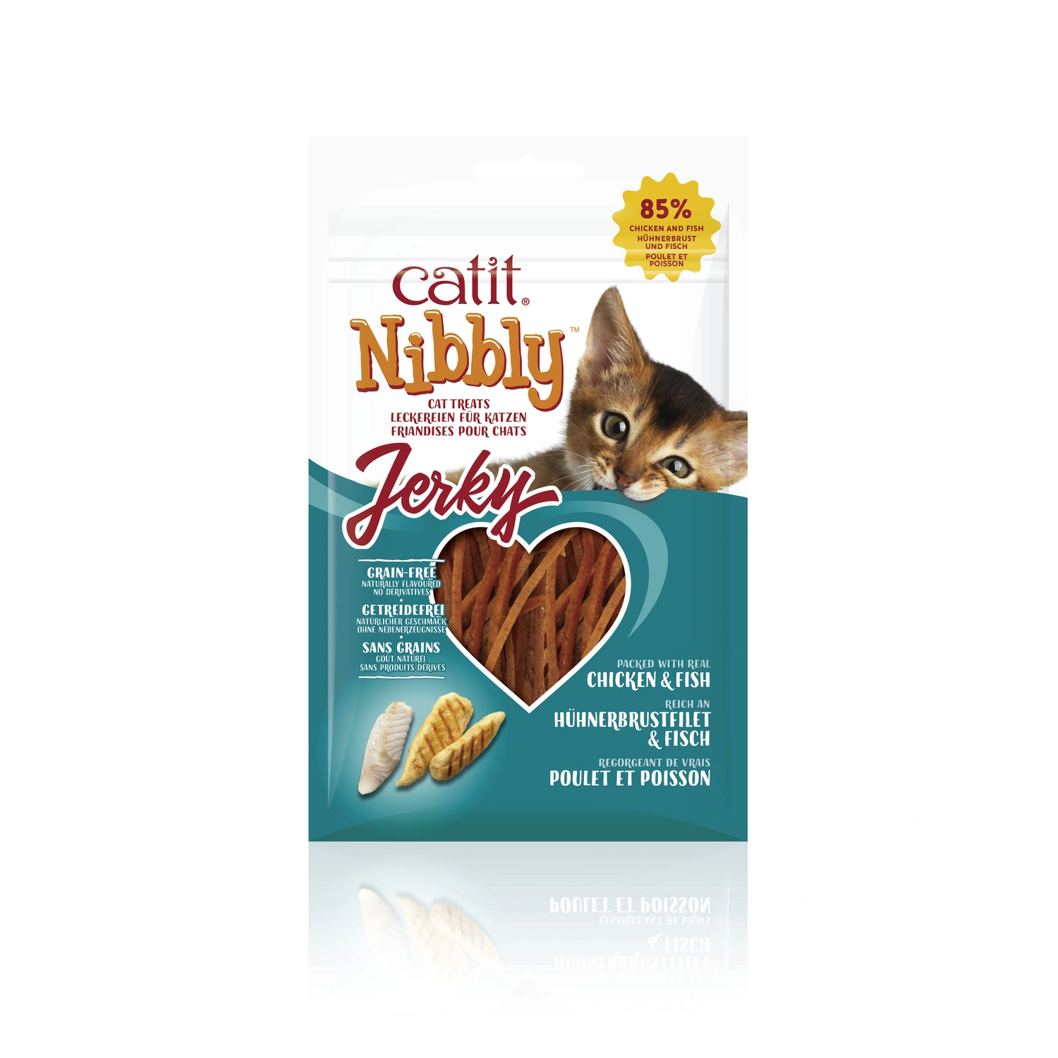 Katzensnack »Nibbly Jerky«, 30 g, Hühnchen/Fisch