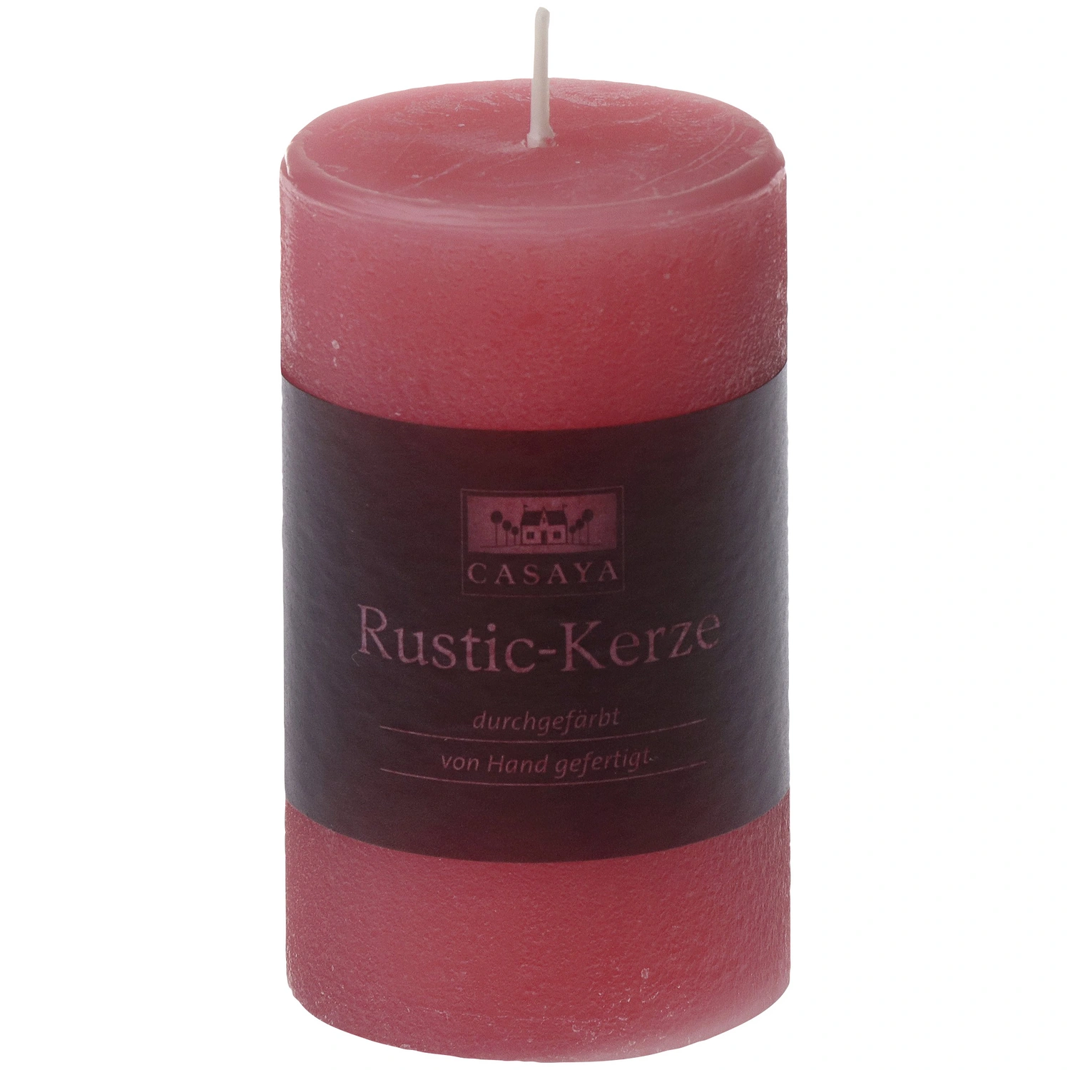 Kerze »Raureif«, fuchsia, rustikal/einfarbig, 1 Stück