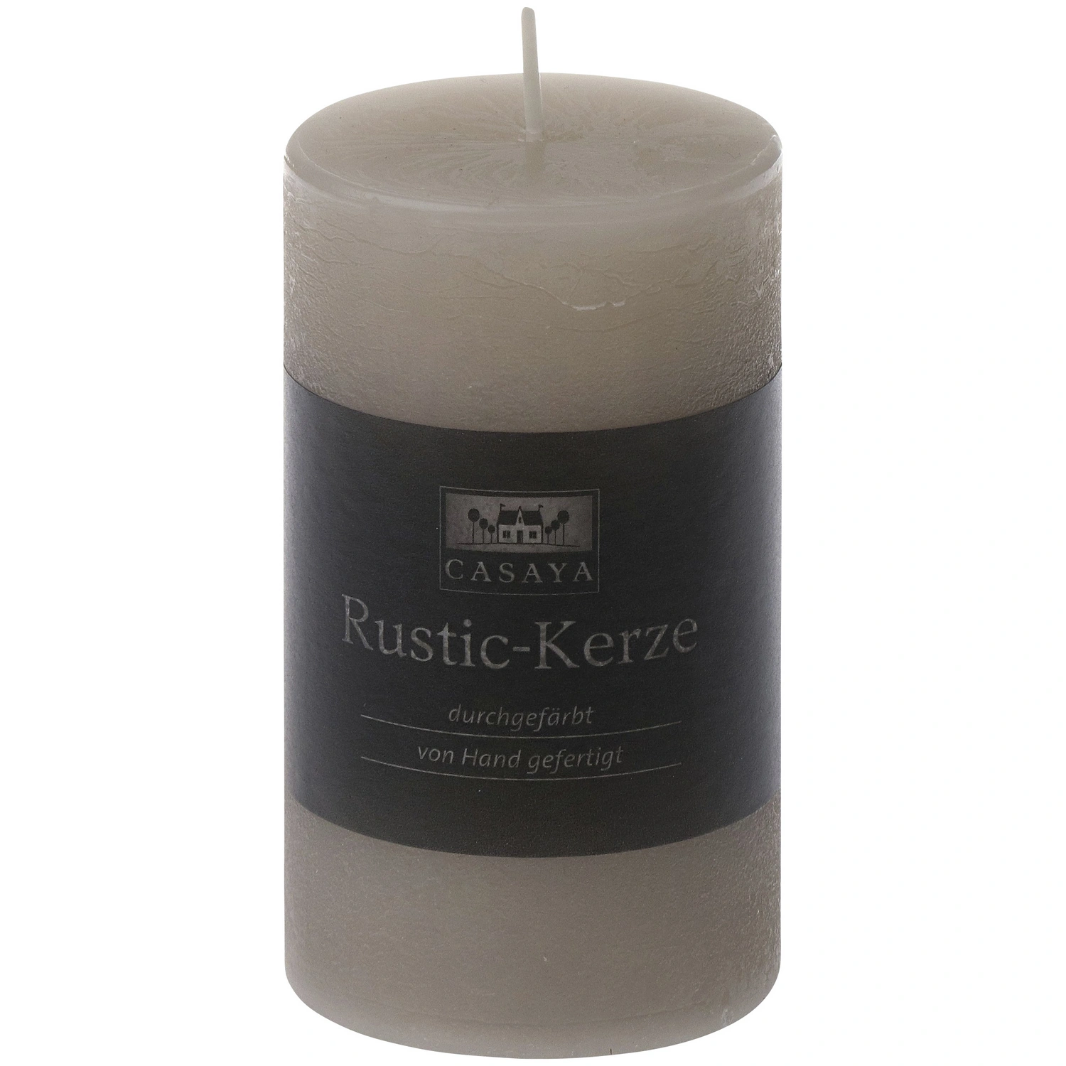 Kerze »Raureif«, taupe, rustikal/einfarbig, 1 Stück