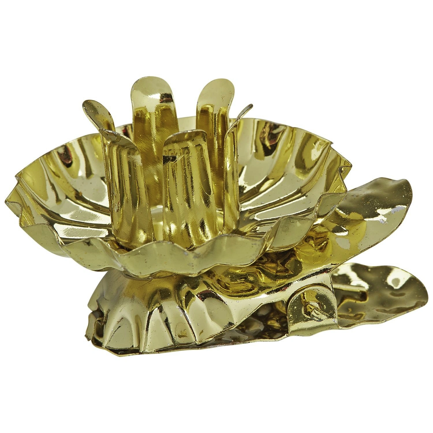 Kerzenhalter, rund, Höhe: 3 cm, goldfarben
