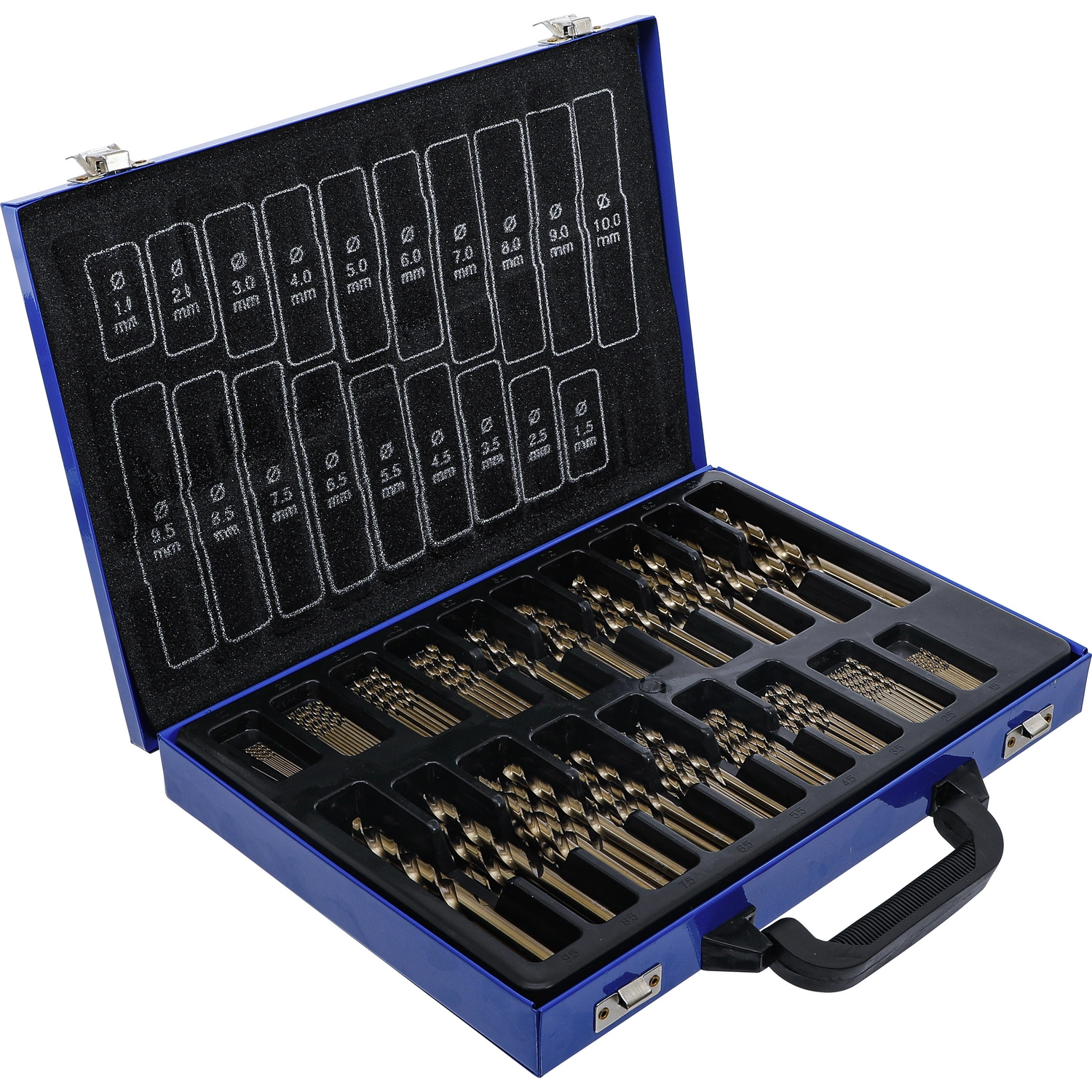 KFZ Spezialwerkzeuge, Spiralbohrer-Satz HSS , 5 Proz. Cobalt | 1 – 10 mm , 170-tlg.