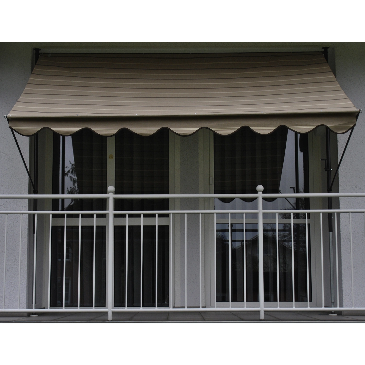 Klemmmarkise, BxT: 150×150 cm, beige gestreift