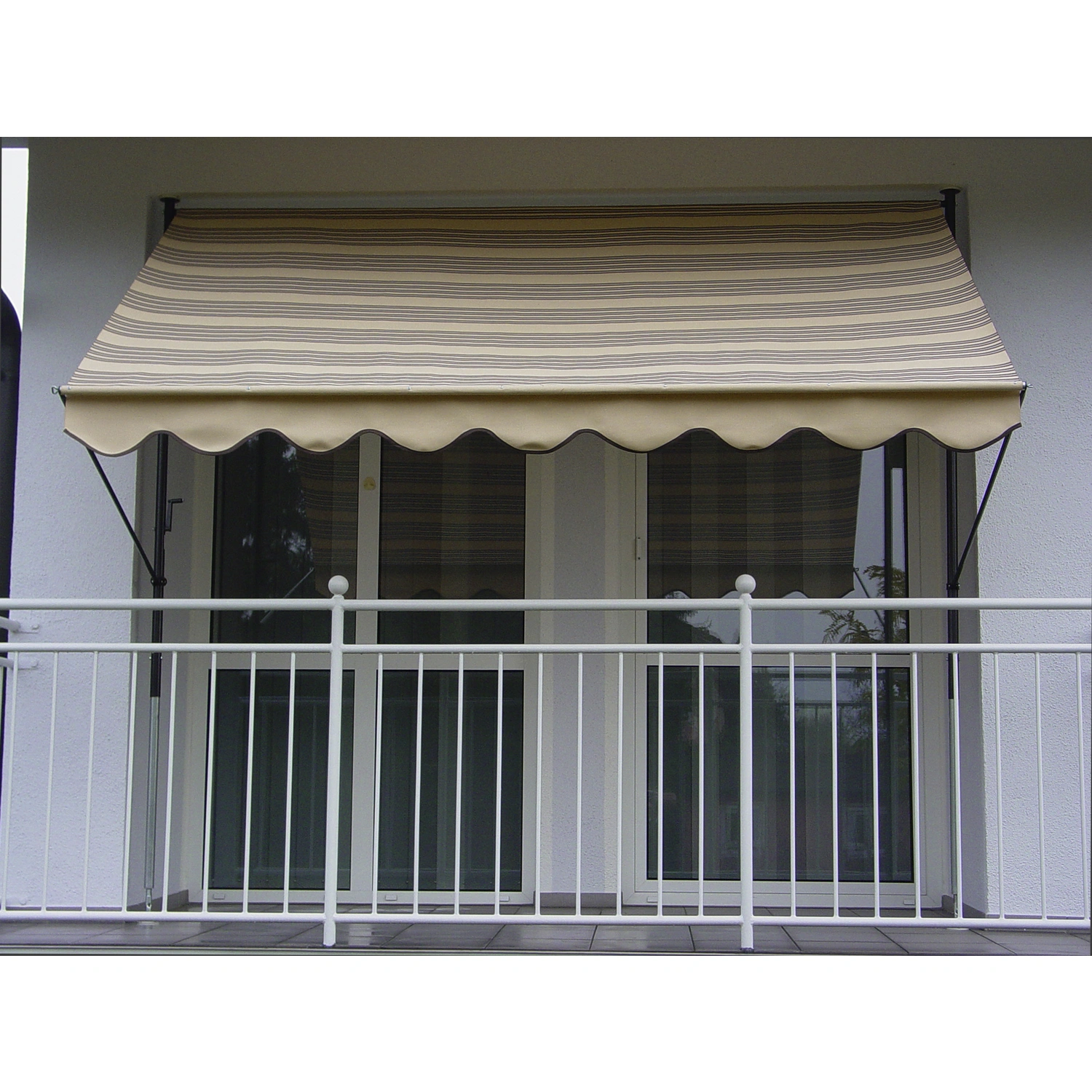 Klemmmarkise, BxT: 400×150 cm, beige gestreift