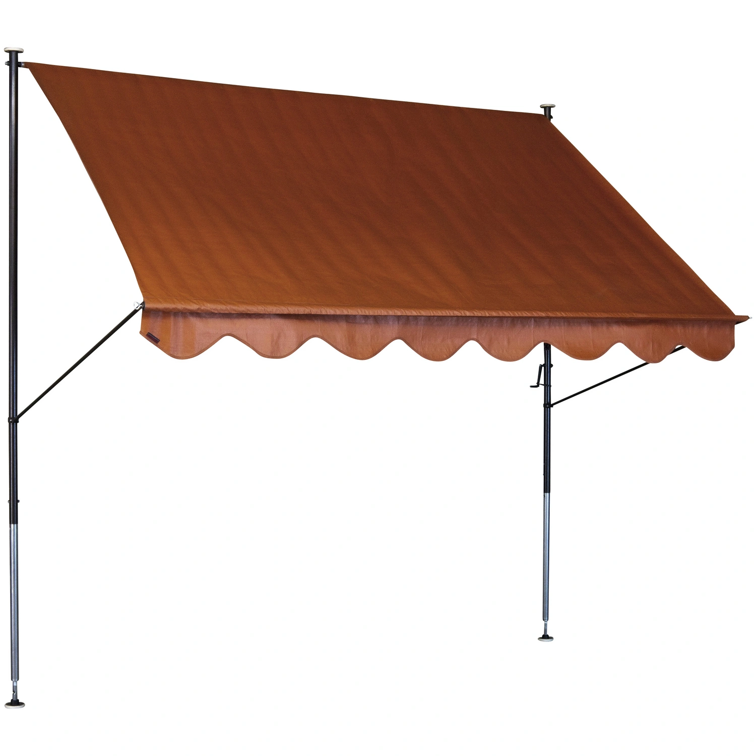 Klemmmarkise, terracotta, Stahl/Polyester, Selbstmontage