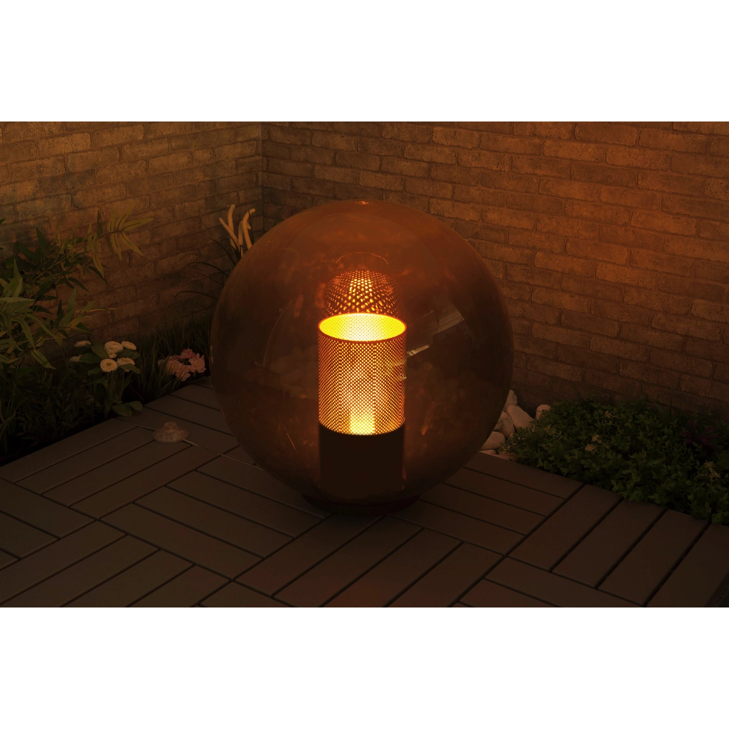 LED-Außenstrahler, E27, 3 W, 1600 K, rauchgrau, Flammeneffekt
