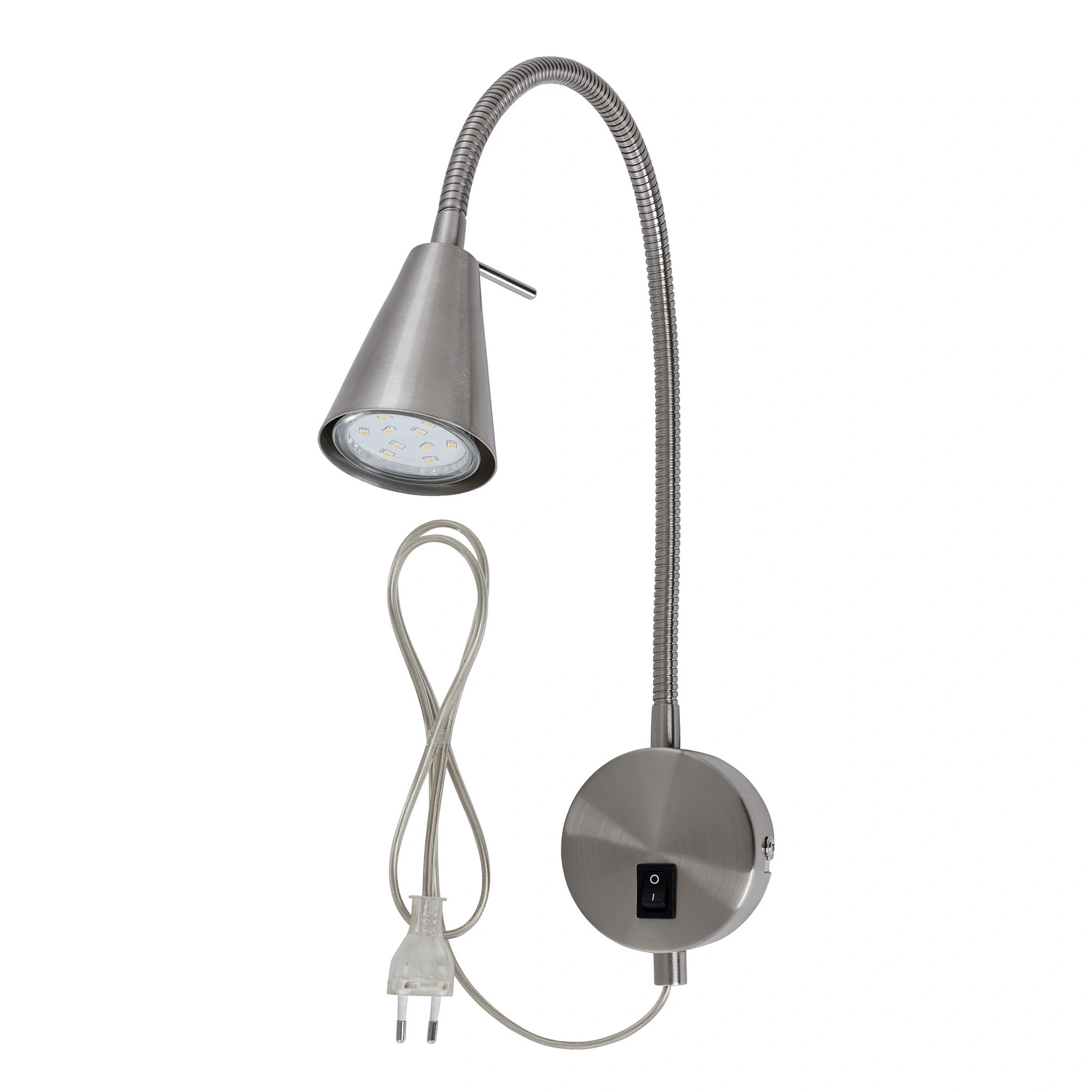 LED-Bettleuchte »TUSA«, Ø: 8, Höhe: 45 cm, nickelfarben matt