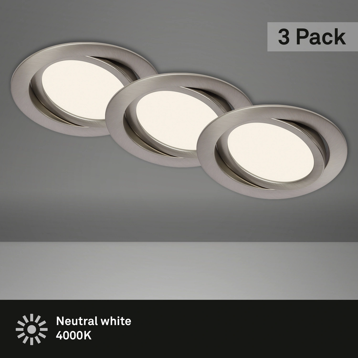 LED-Einbauleuchte »FLAT IN«, ∅: 14 cm, Höhe: 3 cm, 27 W