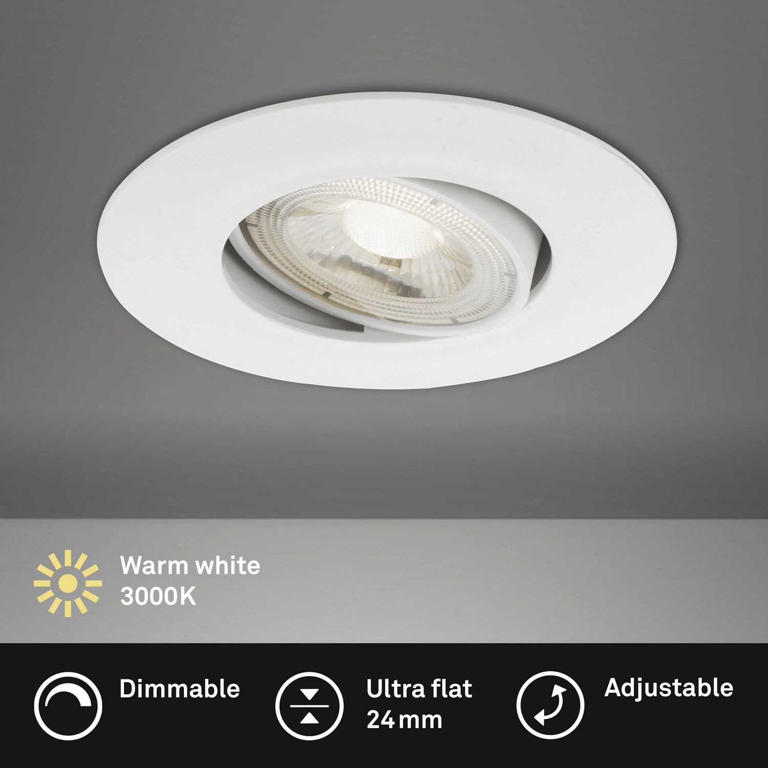 LED-Einbauleuchte »KULANA«, ∅: 9 cm, Höhe: 2,4 cm, 5 W