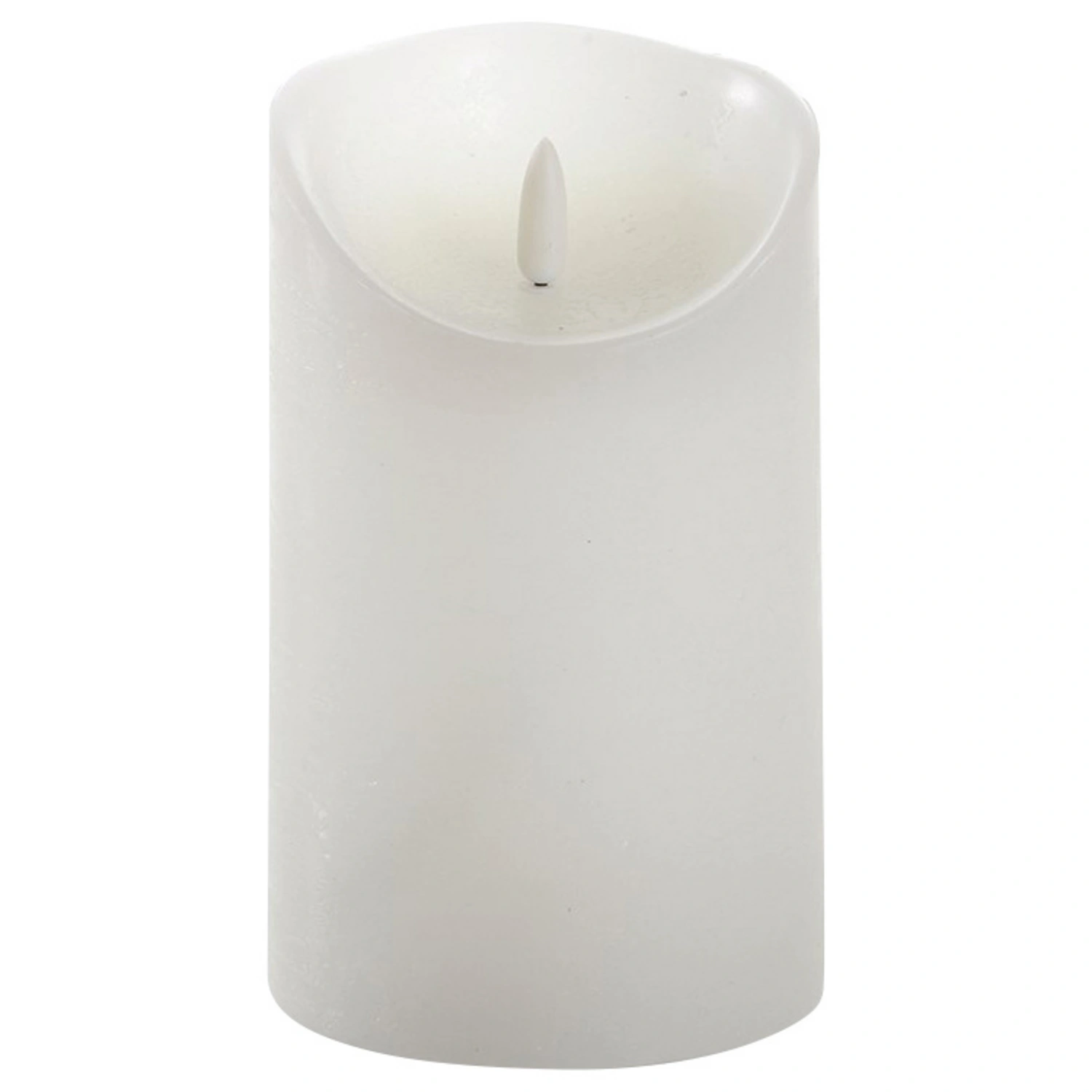 LED-Kerze »3D Rustic FLAME«, Ø 9 cm, weiß, Timer