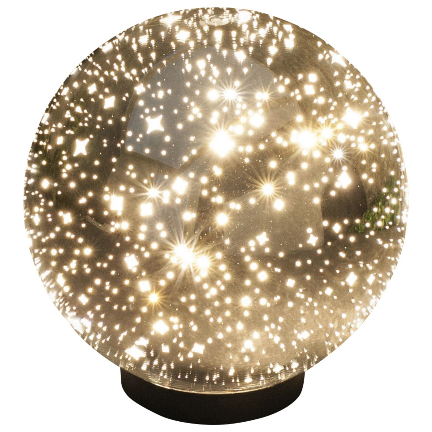 LED-Kugelleuchte, 9,6 W, 3000 K, 800 lm, chromfarben, ⌀ 20 cm, Glitzereffekt