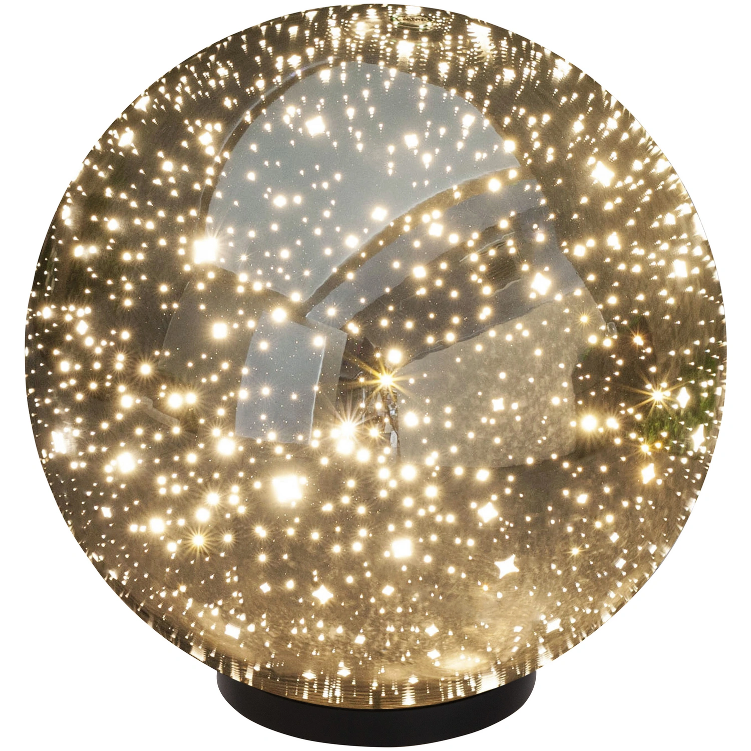 LED-Kugelleuchte, 9,6 W, 3000 K, 900 lm, chromfarben, ⌀ 30 cm, Glitzereffekt