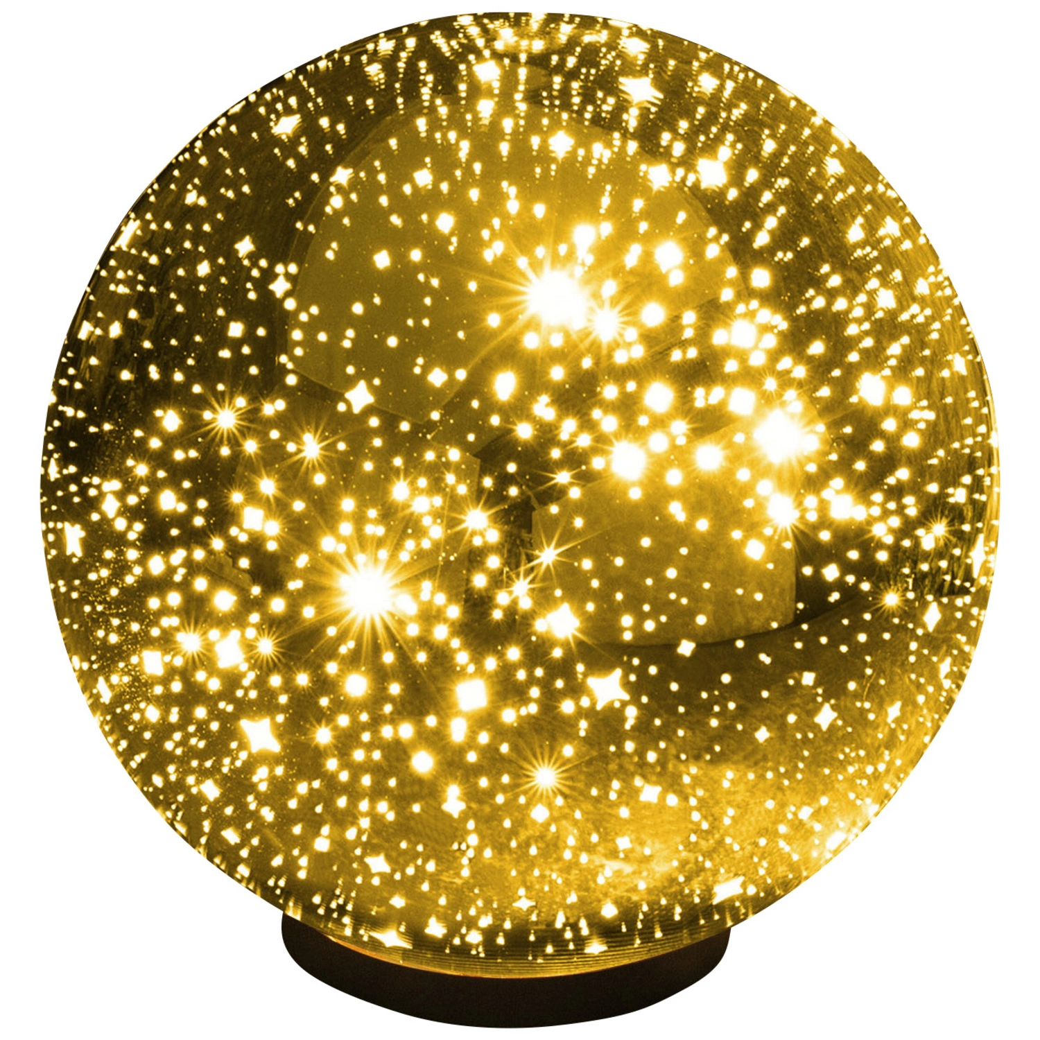 LED-Kugelleuchte, 9,6 W, 3000 K, 900 lm, goldfarben, ⌀ 30 cm, Glitzereffekt
