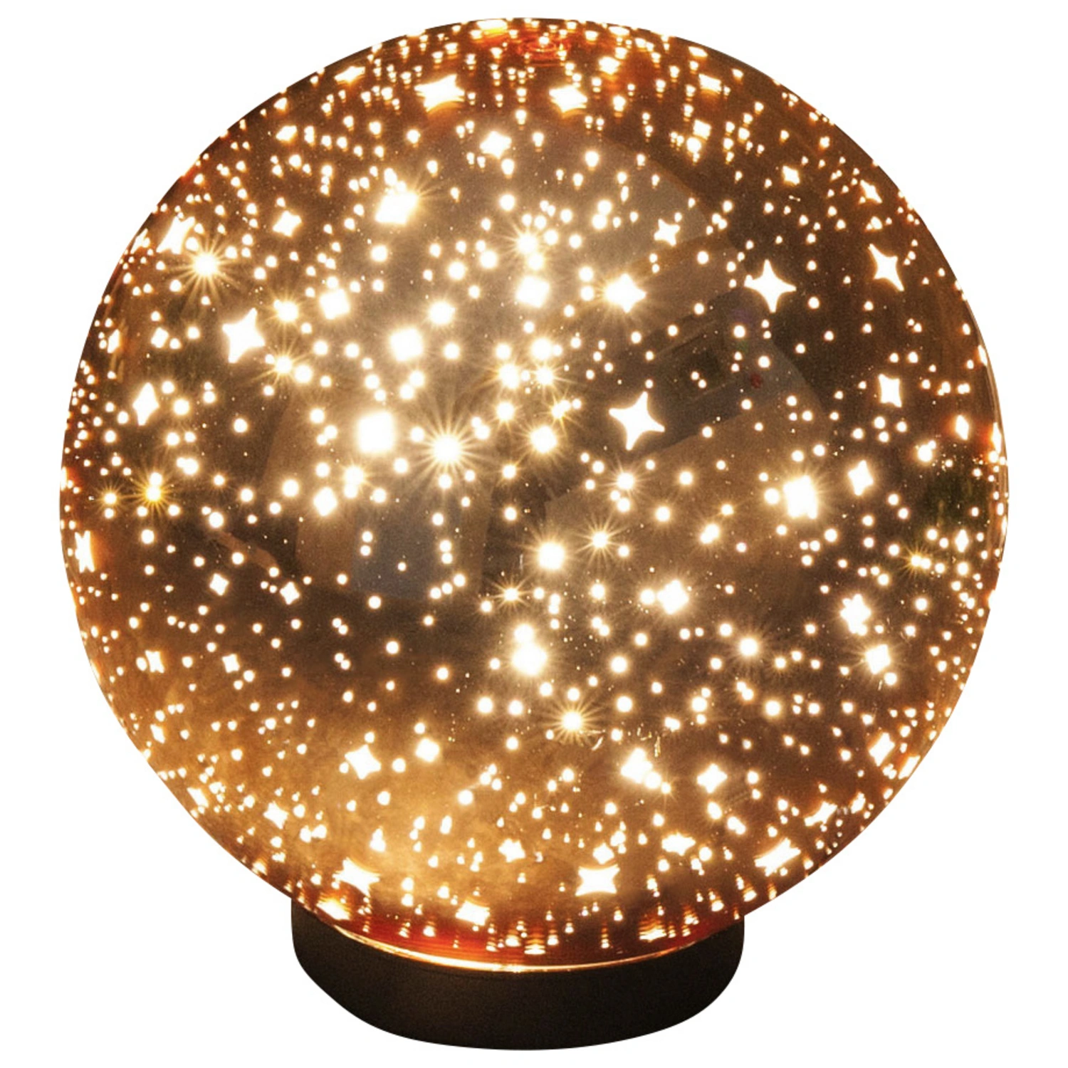 LED-Kugelleuchte, 9,6 W, 3000 K, 900 lm, kupferfarben, ⌀ 30 cm, Glitzereffekt