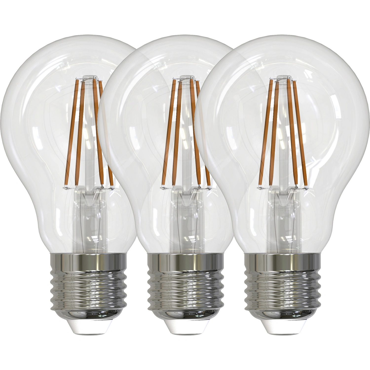 LED-Leuchtmittel 3er-Set, 4,5 W, E27, warmweiß
