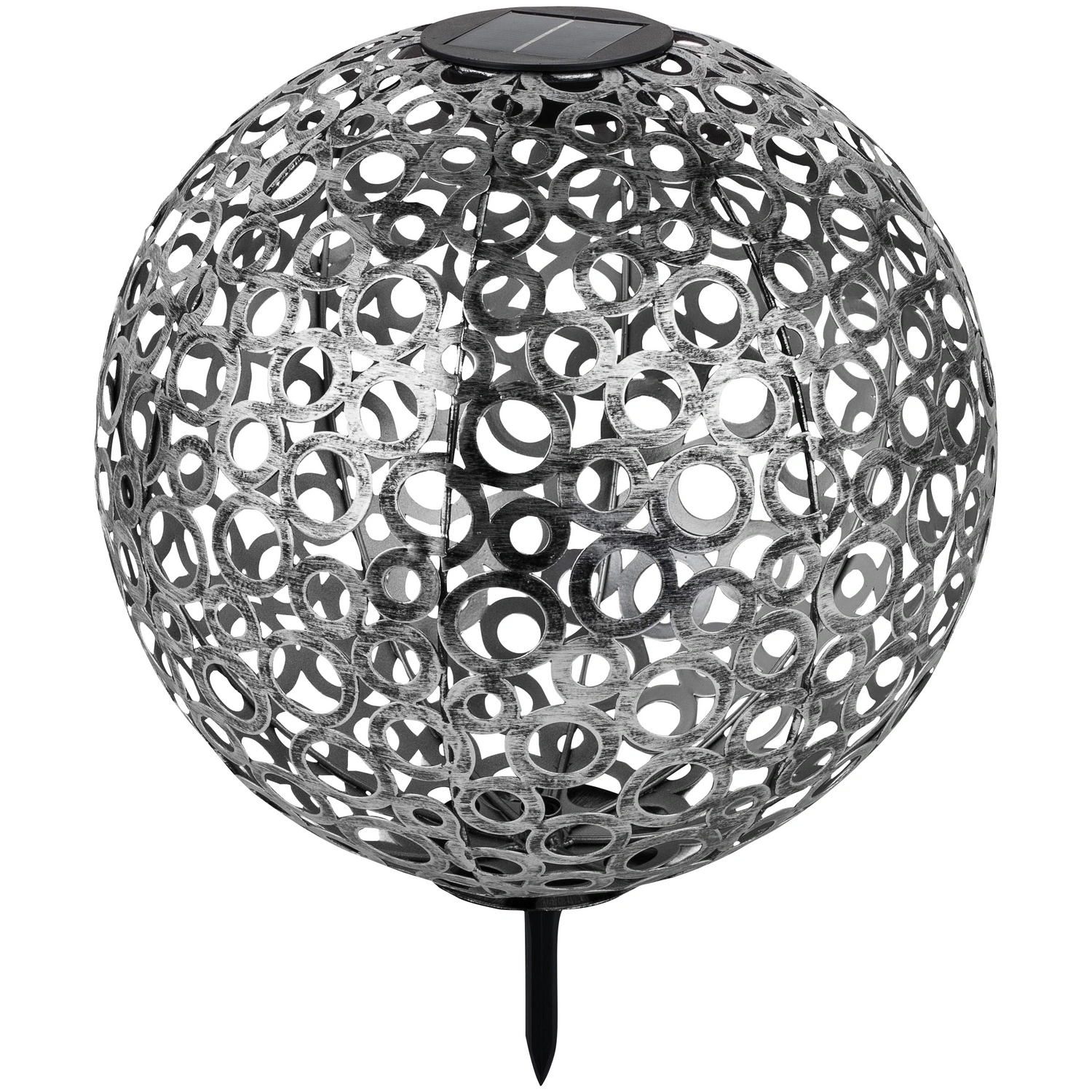 LED-Solarkugelleuchte »Anna«, Ø: 30 cm, mit Erdspieß, silberfarben