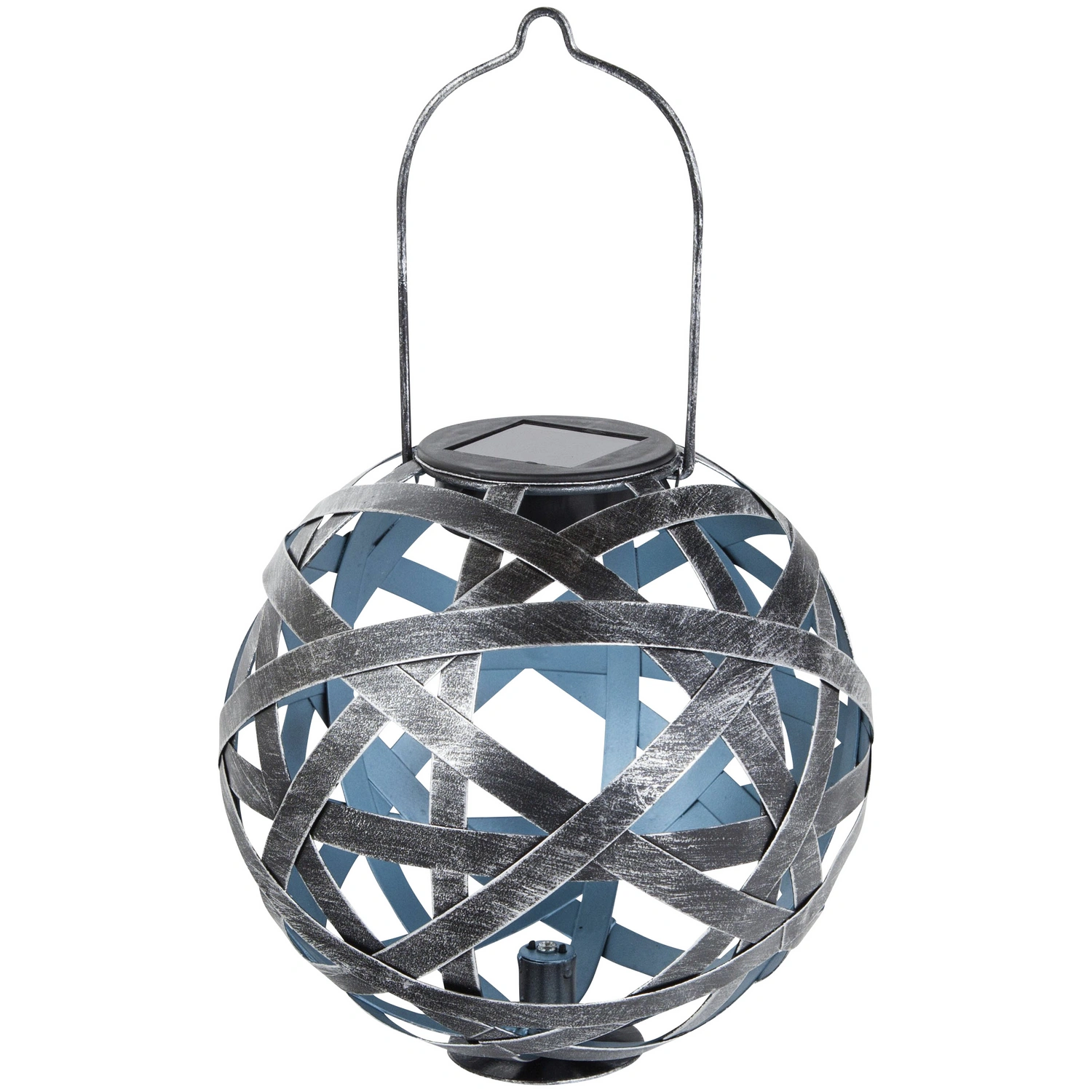 LED-Solarleuchte »Bernike«, Ø: 18cm, mit Erdspieß, silberfarben