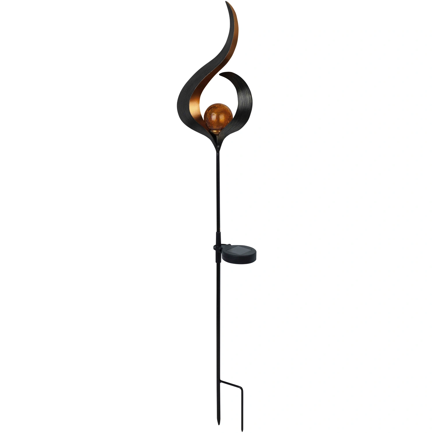 LED-Solarleuchte »Flame Svante 2«, H: 90 cm, schwarz, metall, mit Dämmerungssensor