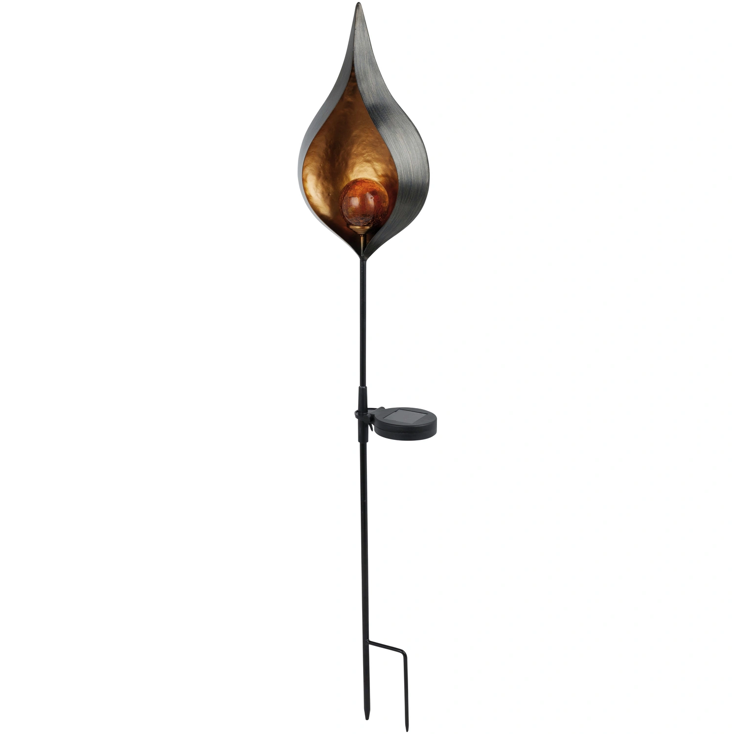 LED-Solarleuchte »Flame Svante«, H: 90 cm, mit Erdspieß, braun, inkl. Dämmerungssensor