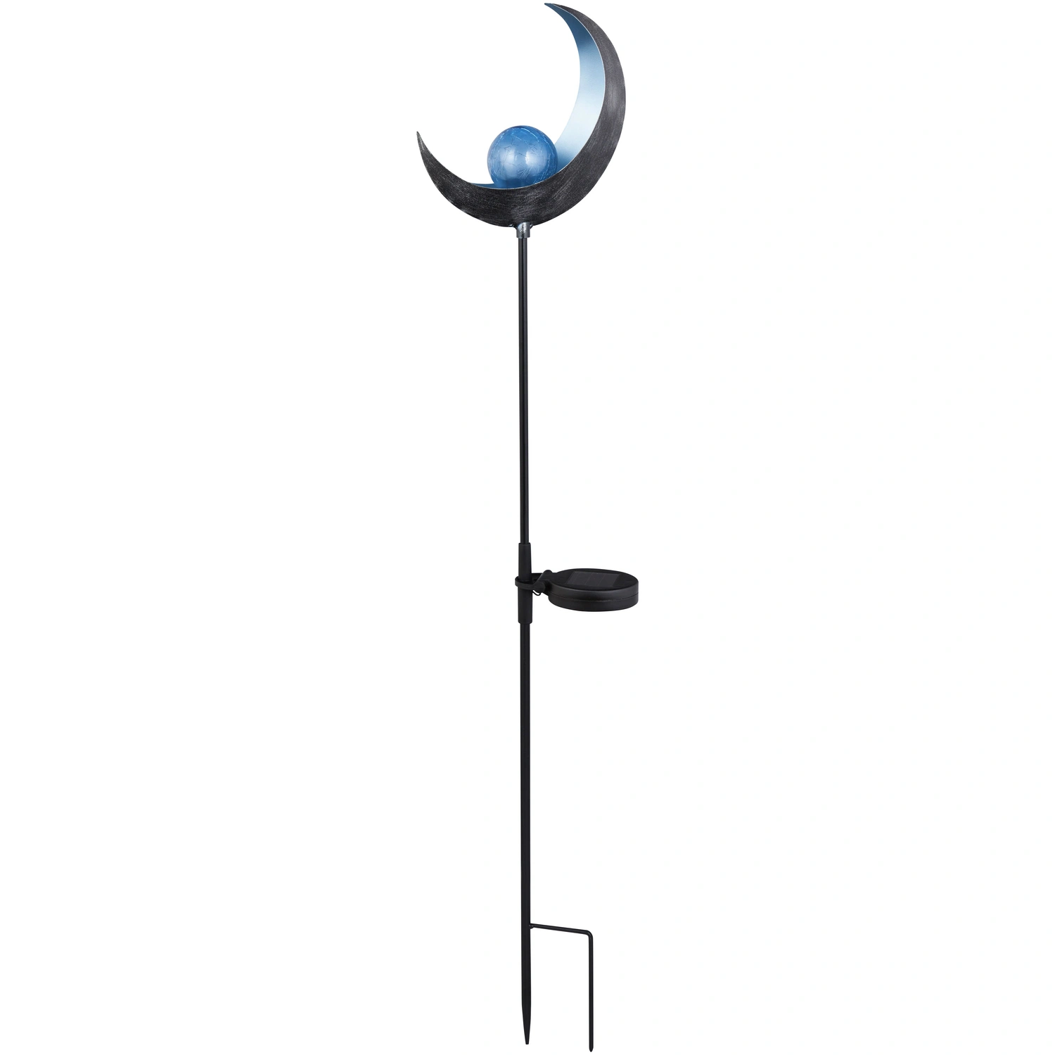LED-Solarleuchte »Flame Svante«, H: 90 cm, mit Erdspieß, eisblau-silberfarben
