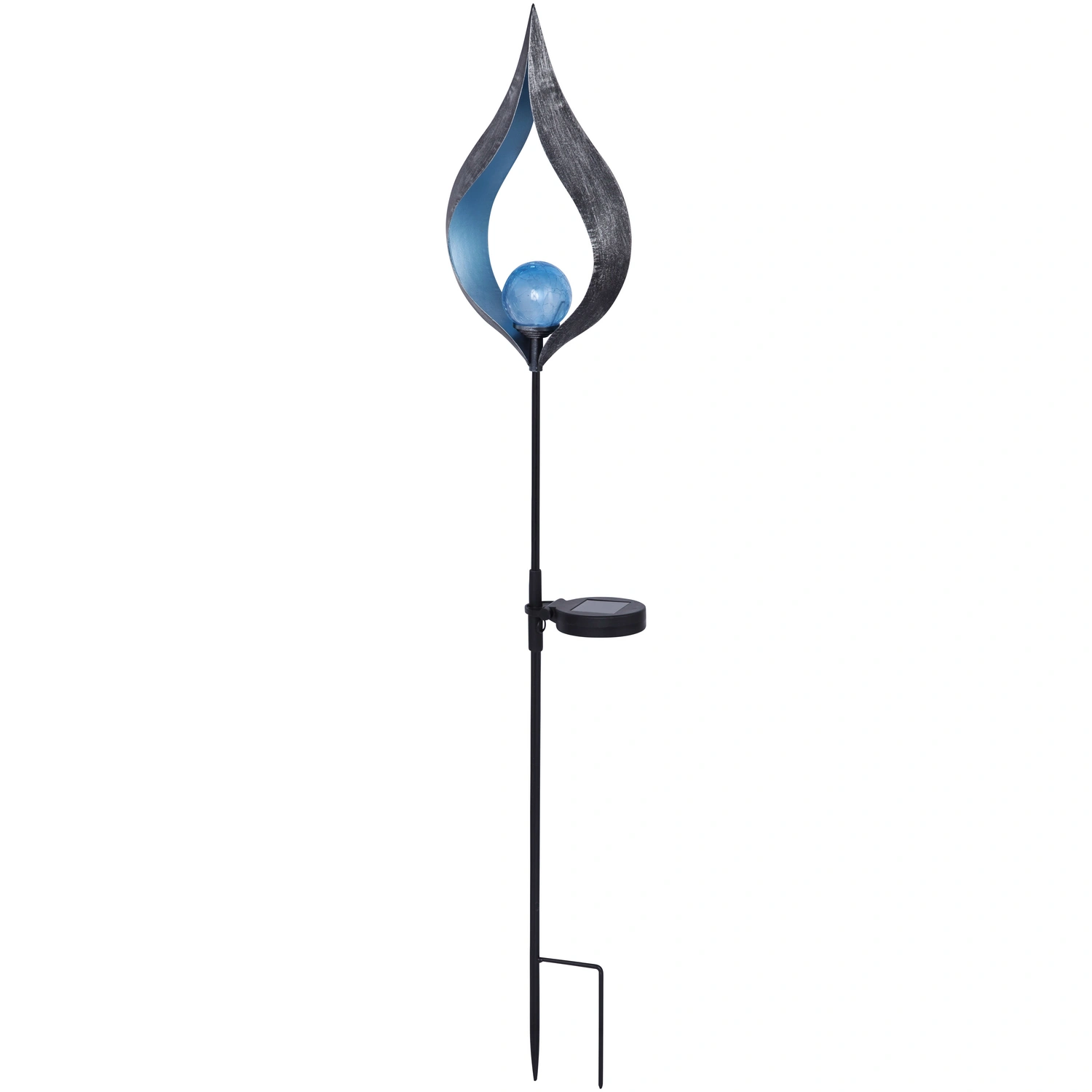 LED-Solarleuchte »Flame Svante«, mit Erdspieß, H: 90 cm, silberfarben